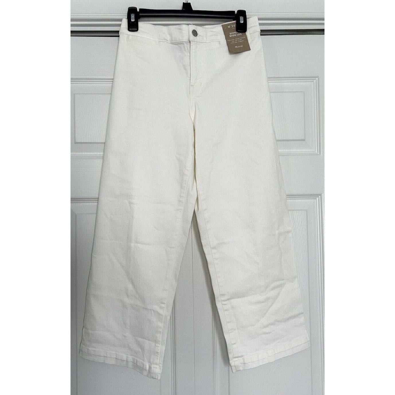 Madewell Womens Wide Leg Cropped Emmett Stretch Denim in Vin