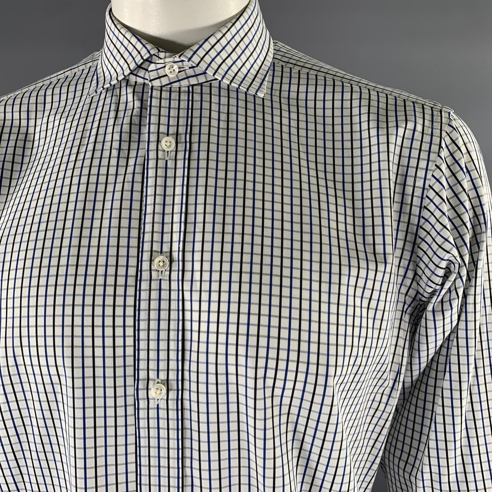 Ralph Lauren RALPH LAUREN White Black Blue Check Cotton Long Sleeve Shirt Size US XL / EU 56 / 4 - 2 Thumbnail