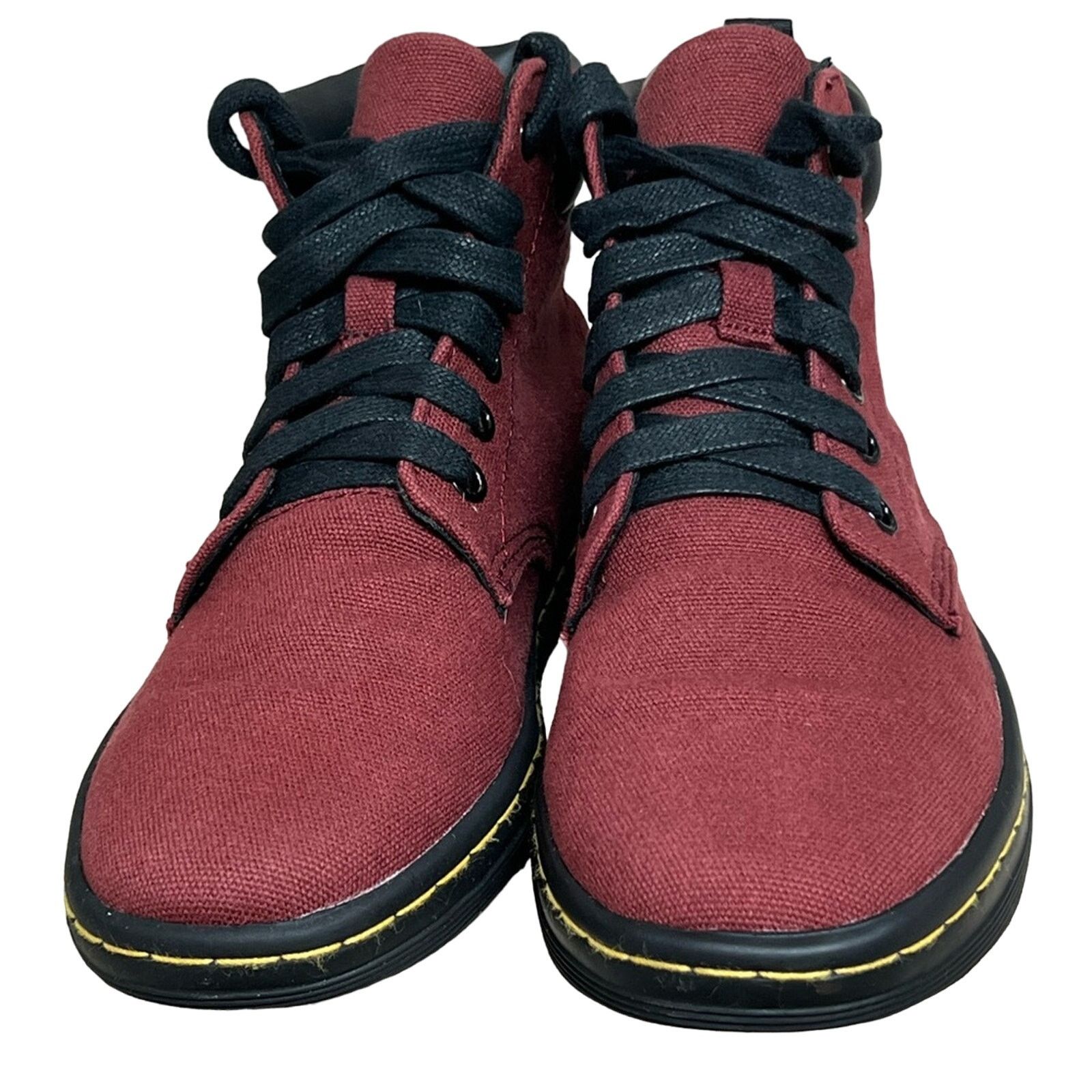 Dr. Martens Dr Doc Martens Boots Maelly Air Wair Canvas BURGUNDY Fabric Size US 6 / IT 36 - 3 Thumbnail