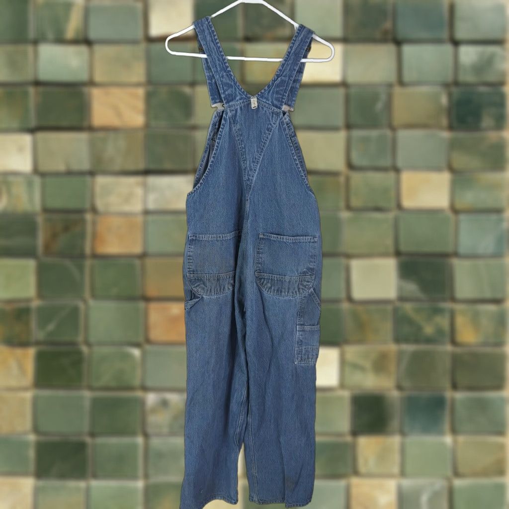 Vintage VINTAGE Key Imperial Overalls Bibs Denim Jean VTG Adult 34x30 Distressed Blue Workwear Pockets Suspender Buttons Belt Loops Adjustable Waist Denim Size US 34 / EU 50 - 1 Thumbnail