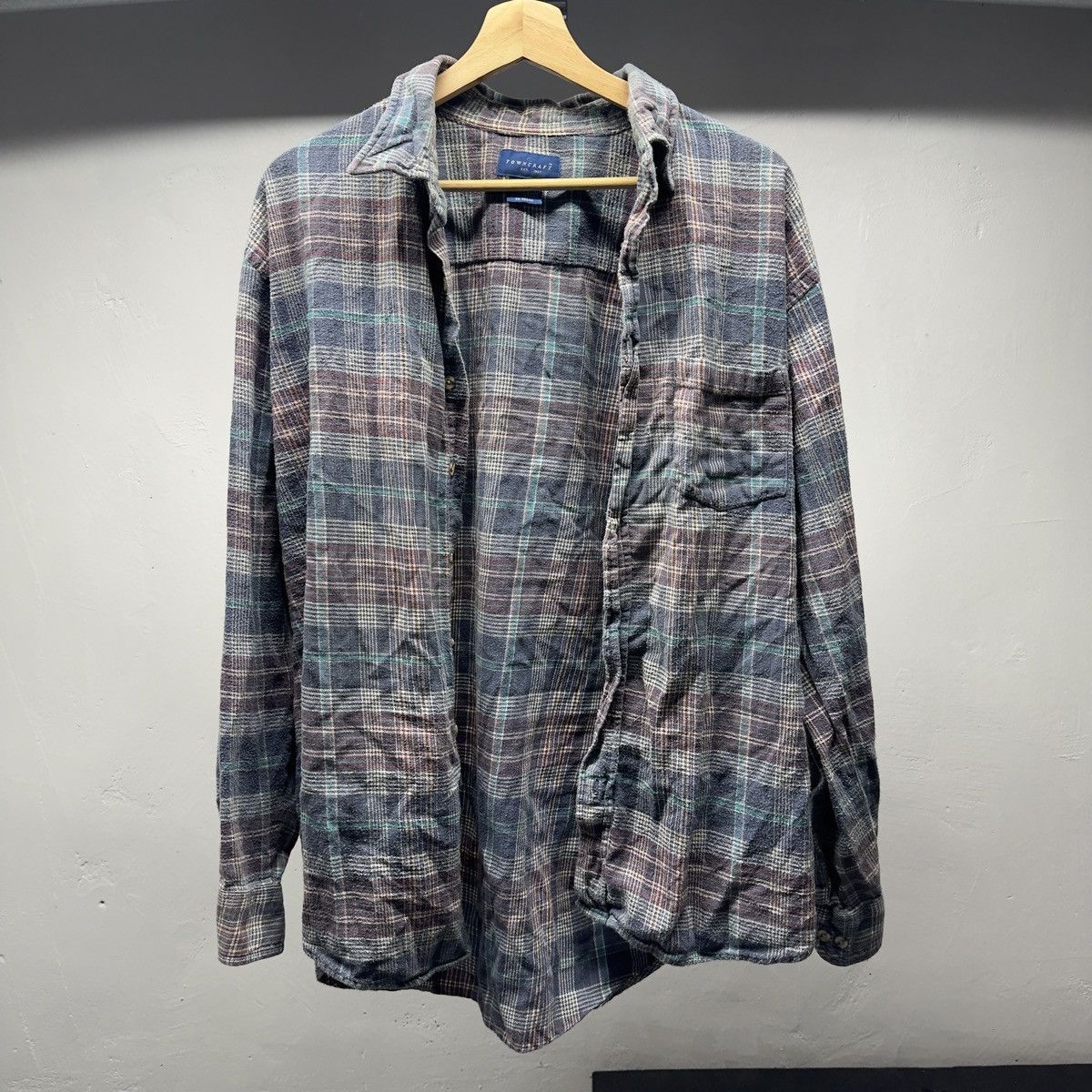 Vintage Thrashed Faded Distressed Plaid Flannel Shirt ERD Grunge Size US XL / EU 56 / 4 - 1 Thumbnail