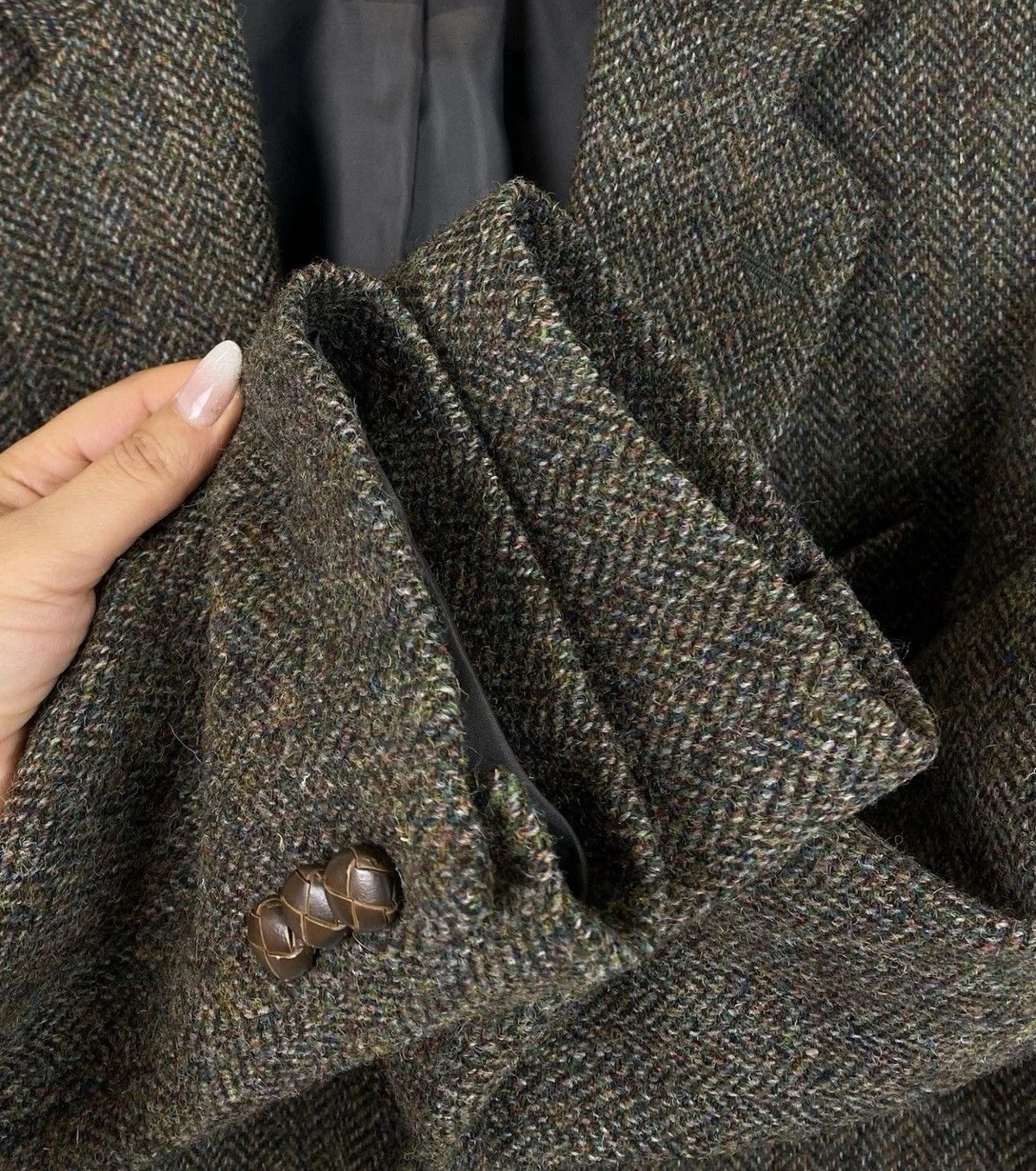 Harris Tweed Harris Tweed Gurteen Herringbone Wool 2 Button Blazer Jacket Size 42R - 3 Thumbnail