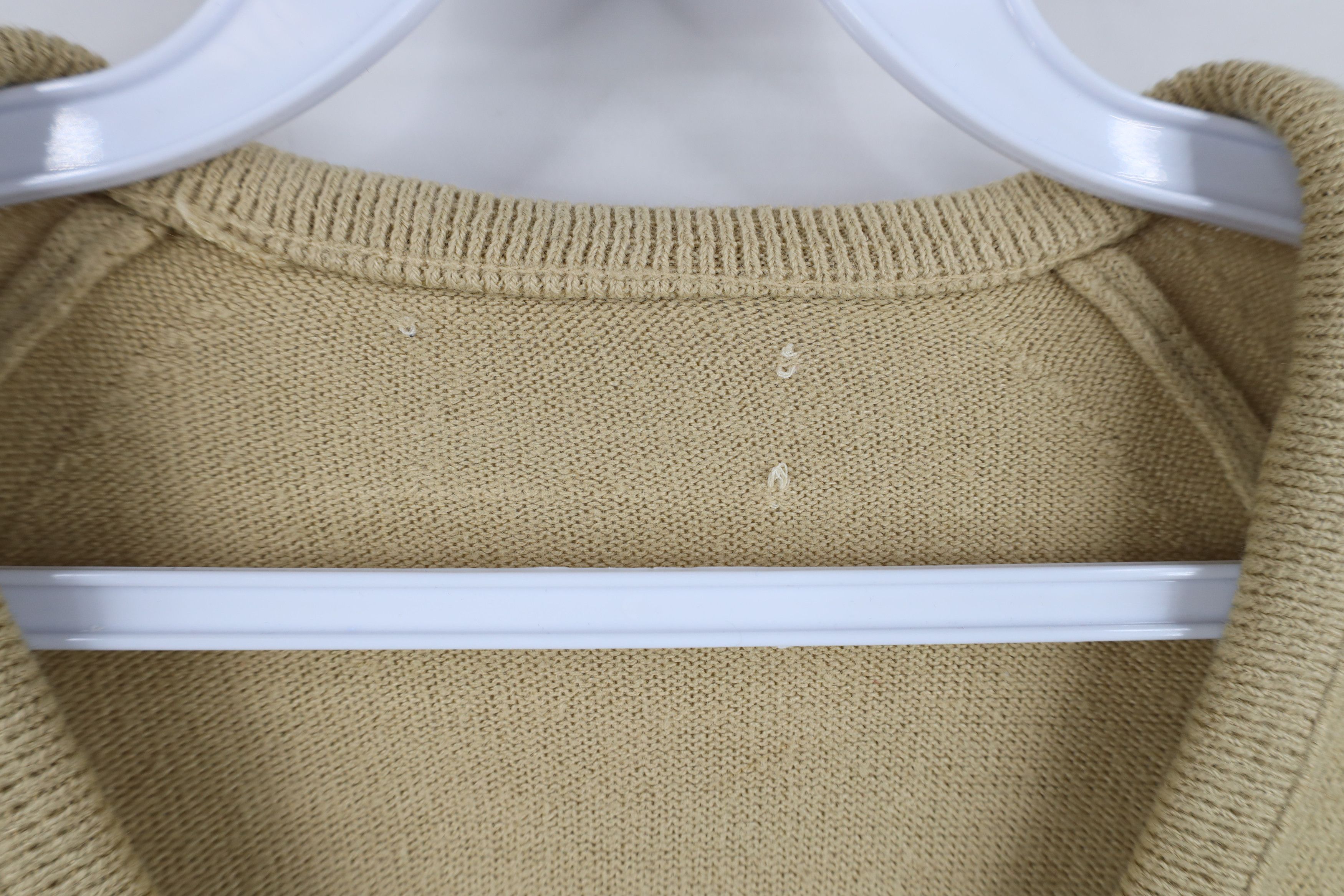 Vintage Vintage 70s Streetwear Knit V-Neck Sweater Beige Khaki USA Size US M / EU 48-50 / 2 - 4 Thumbnail