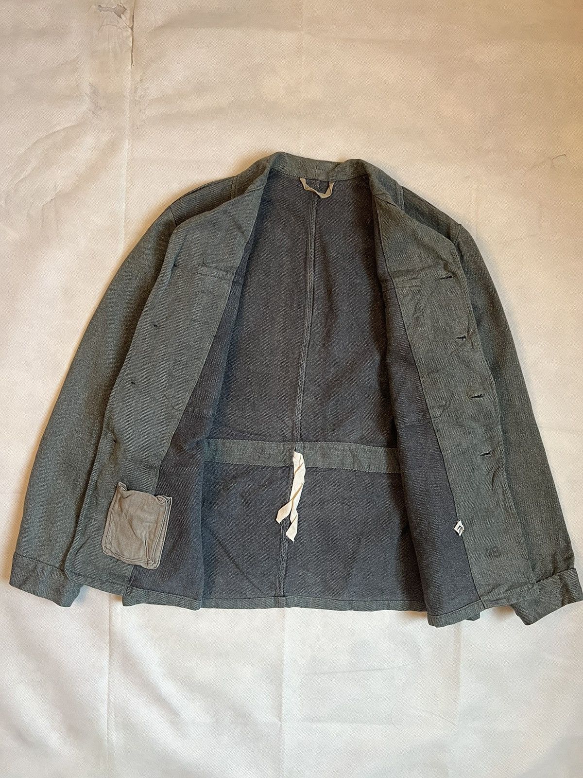 Vintage 50's Swedish Army Military Heavy Denim Work Jacket Size US L / EU 52-54 / 3 - 9 Thumbnail
