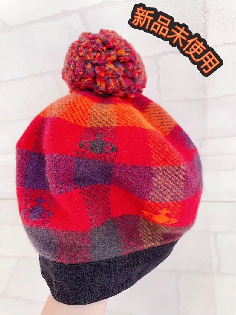 Vivienne Westwood Striped Saturn woolen cap