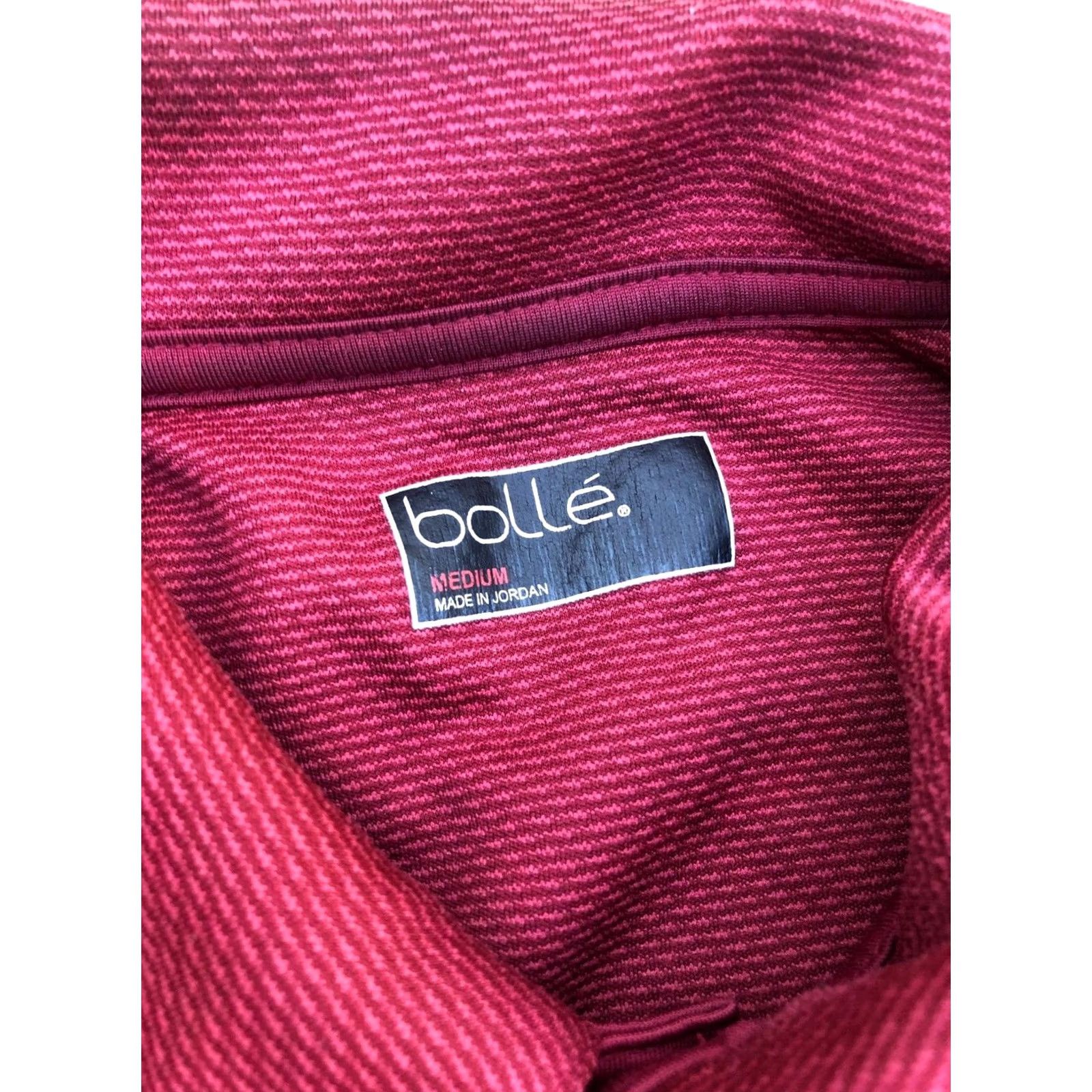 Vintage BOLLE Textured Polo Shirt Men's MEDIUM Red Short Sleeve Golf Moisture Wicking Shirt Size US M / EU 48-50 / 2 - 3 Thumbnail