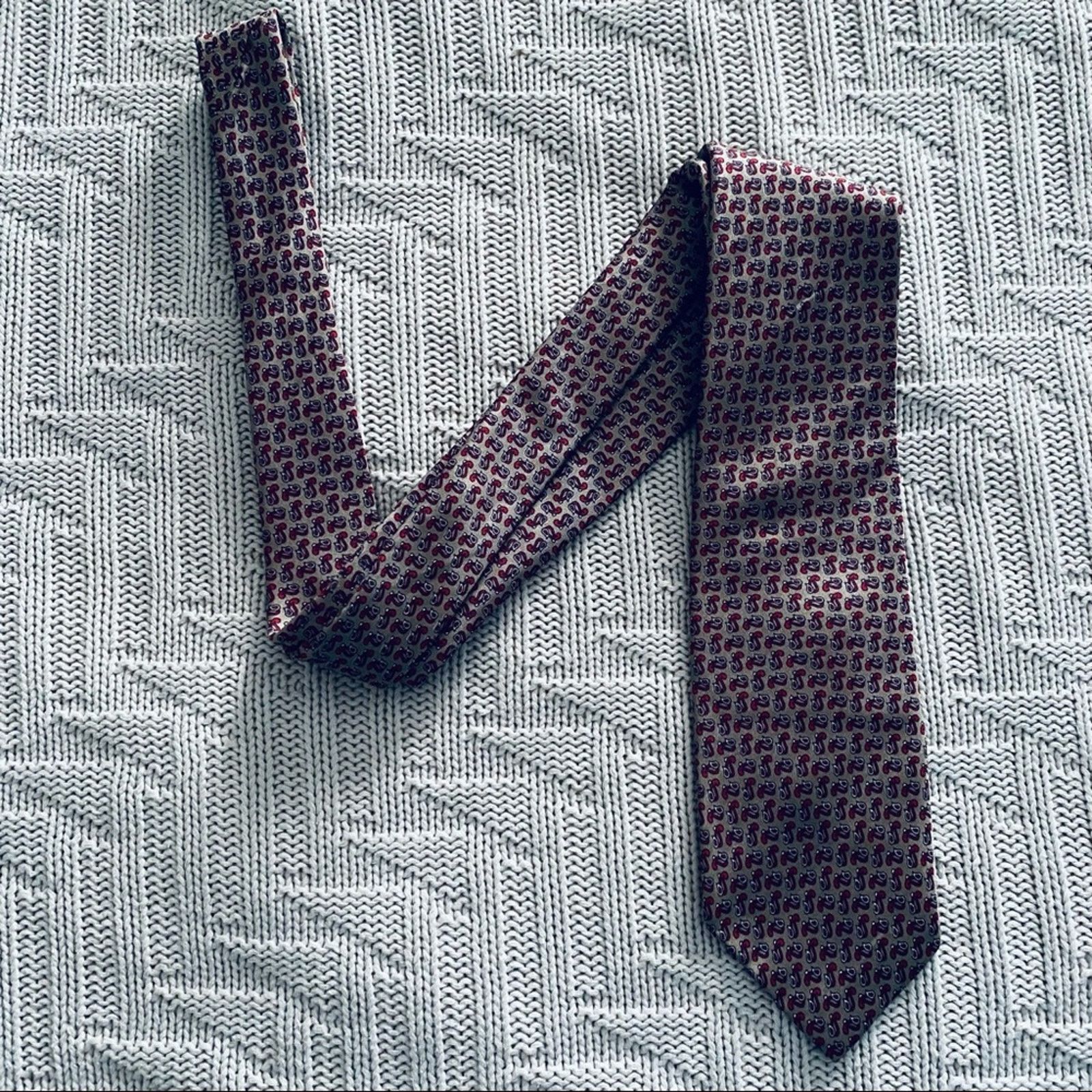 Dior Vintage Christian Dior maroon pattern tie Size ONE SIZE - 1 Thumbnail