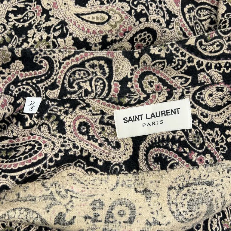 Saint Laurent Paris F/W14 Paisly Button Up Shirt by Hedi Slimane Size US M / EU 48-50 / 2 - 5 Thumbnail