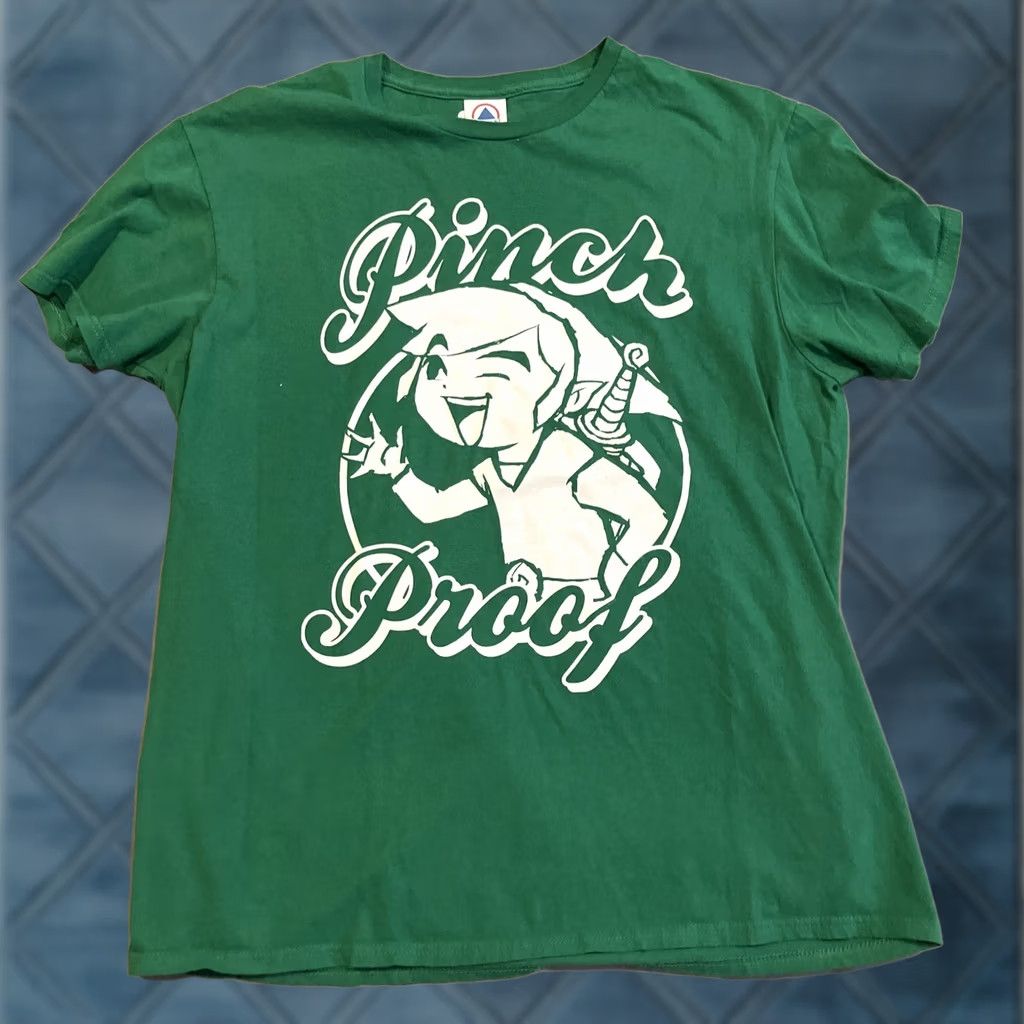 Nintendo Nintendo Official Zelda Pinch Proof Green Graphic T Shirt L Large Men Short Sleeve Crew Neck Shirt Size US L / EU 52-54 / 3 - 1 Thumbnail