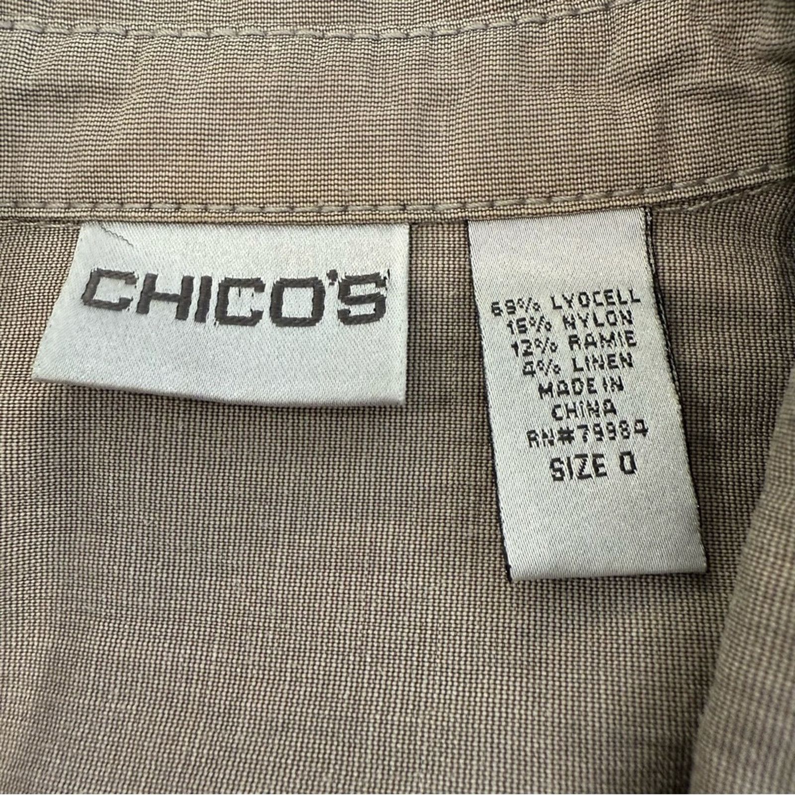 Chicos Vintage Chicos LinenBlend Military Style Jacket Womens Small Size S / US 4 / IT 40 - 6 Thumbnail