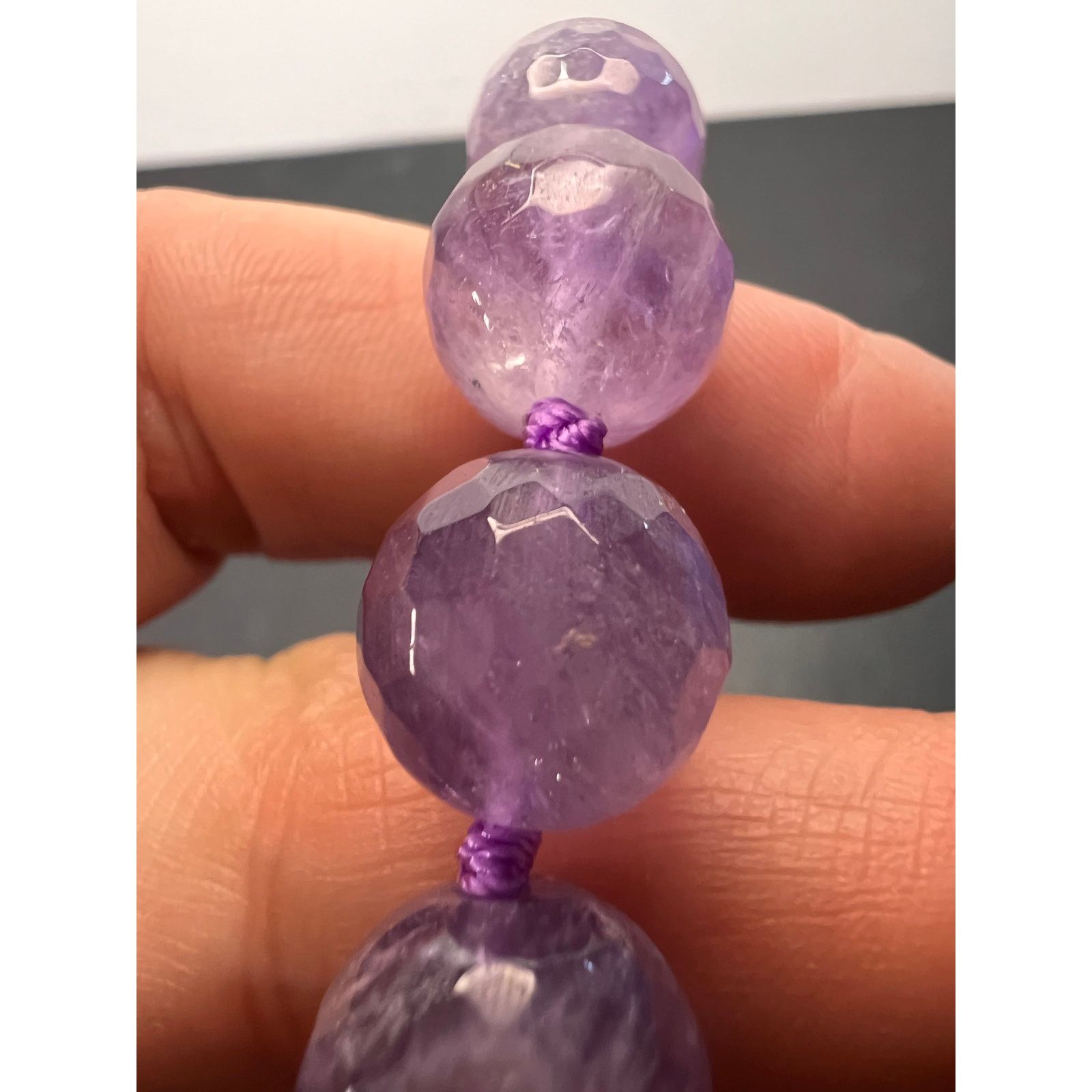 Other Amethyst knotted necklace with sterling silver clasp Size ONE SIZE - 5 Thumbnail