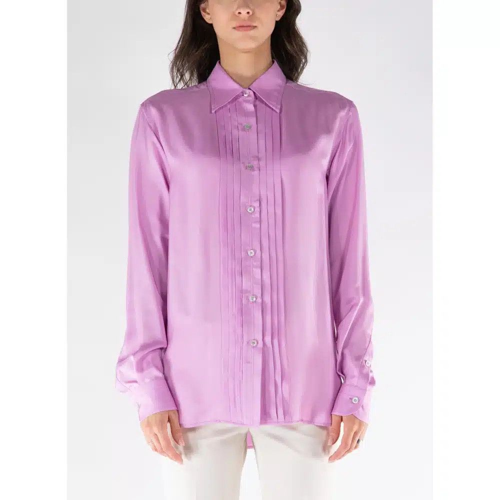Tom Ford o1loc1c0725 CA3254 Striped Silk Blend Shirt in Pink Size XS / US 0-2 / IT 36-38 - 2 Thumbnail