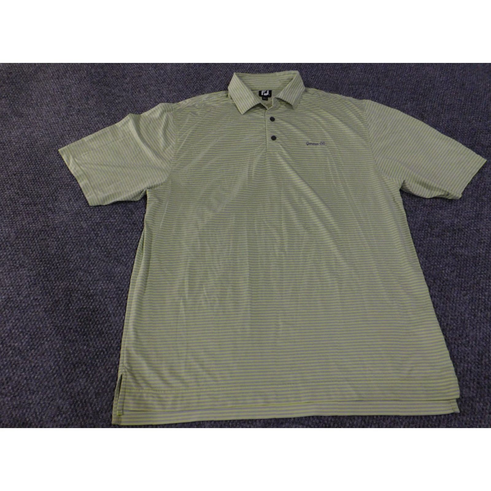 Footjoy FootJoy Polo Shirt Mens Large Green Striped Golf Geneva CC FJ Logo Performance-Activewear Casual Shirt Size US L / EU 52-54 / 3 - 3 Thumbnail