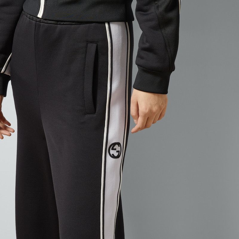 Gucci o1la5ras0526 Cotton Jersey Jogging Pants in Black/White Size 32" / US 10 / IT 46 - 3 Thumbnail