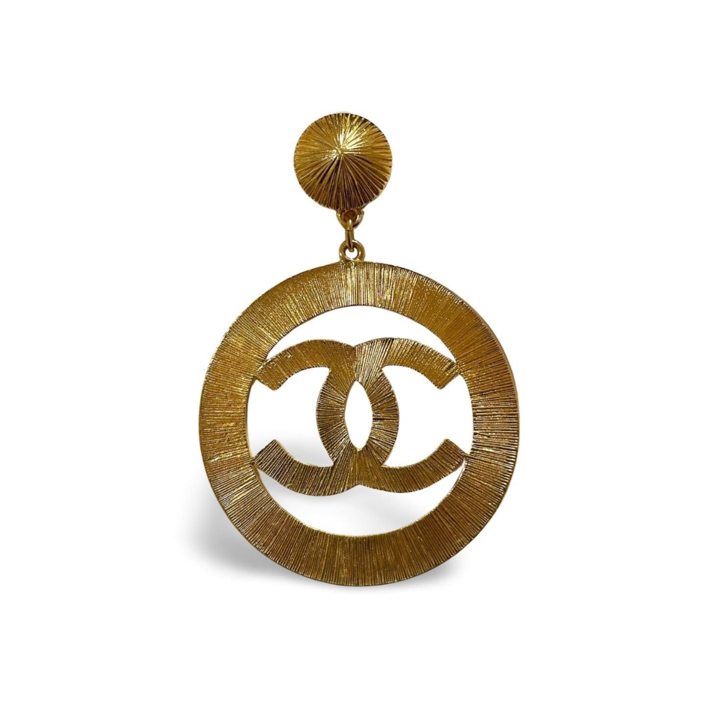 Chanel Vintage CHANEL extra large round hoop earrings with CC mark Size ONE SIZE - 7 Thumbnail