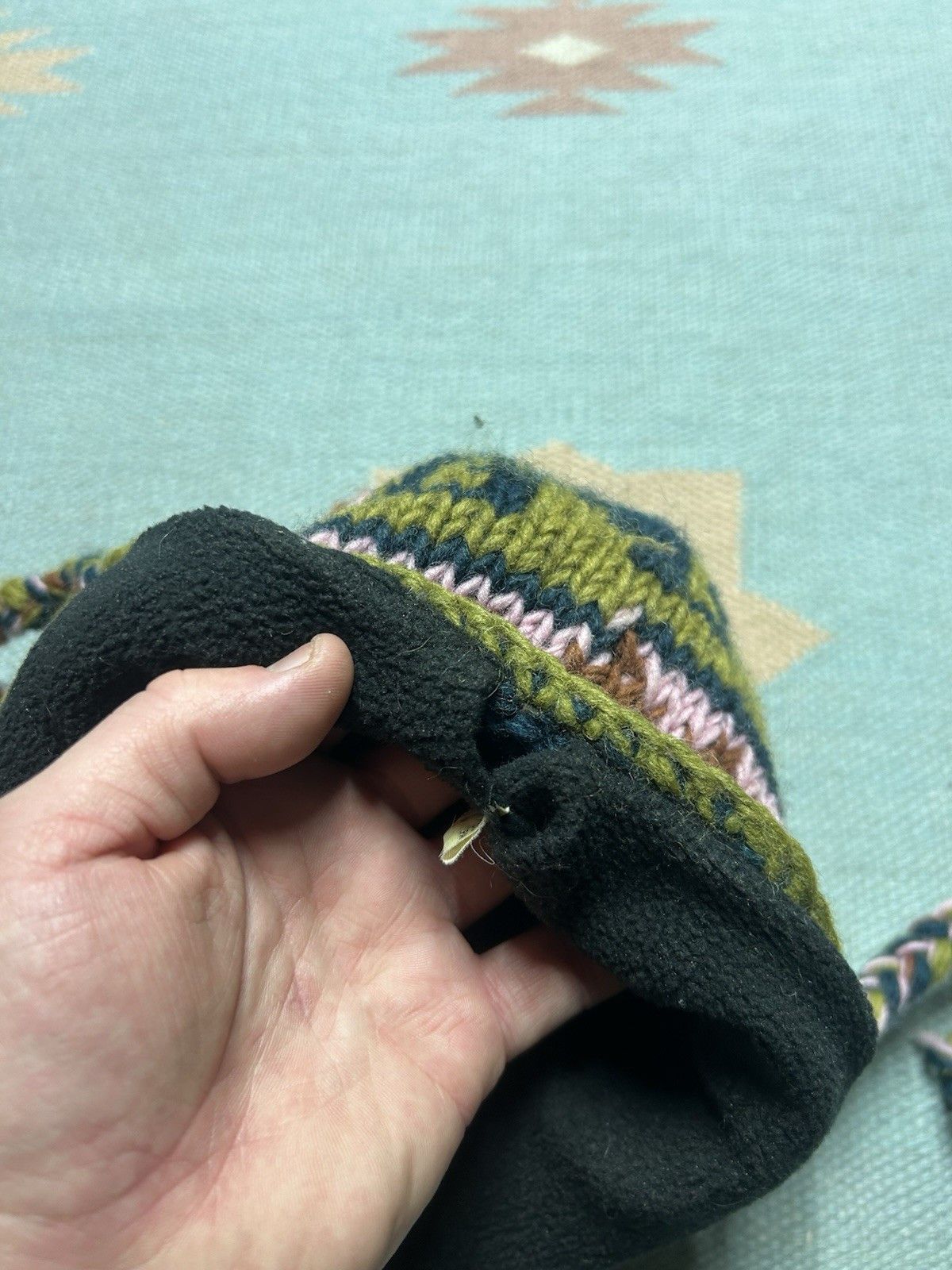 Vintage Vtg wool knit beanie toboggan winter hat Nepal lined small Size ONE SIZE - 7 Thumbnail