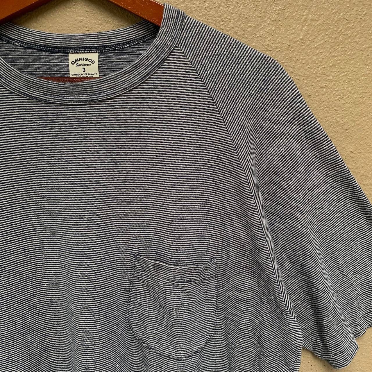 OMNIGOD Rare Omnigod Japan Stripe Single Pocket Tees Size US L / EU 52-54 / 3 - 3 Thumbnail