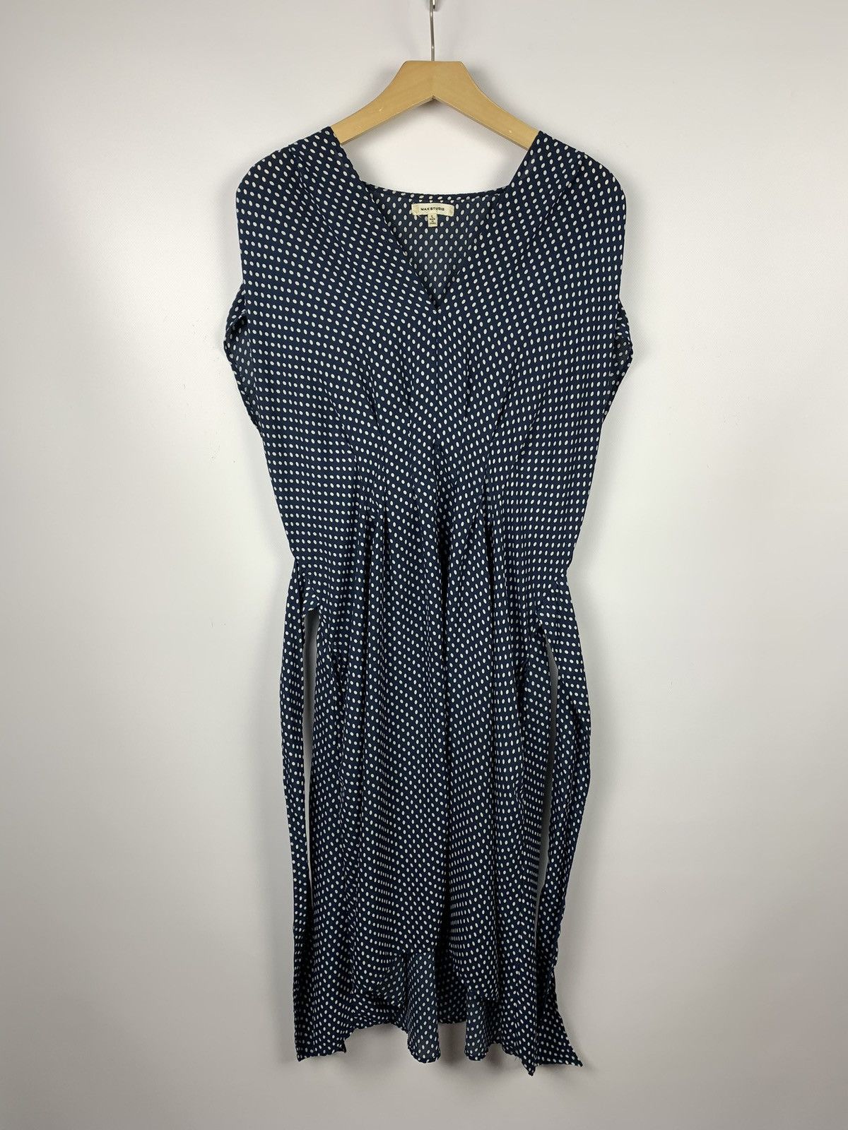 Max Mara Max Studio Polka Dot Midi Dress Women’s Size L Blue Size L / US 10 / IT 46 - 6 Thumbnail