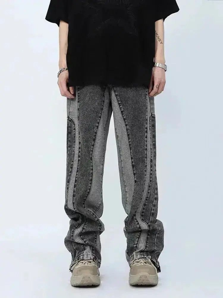 Japanese Brand Kanye Y2K Streetwear Washed Blue Baggy Stacked Jeans Size US 32 / EU 48 - 1 Thumbnail