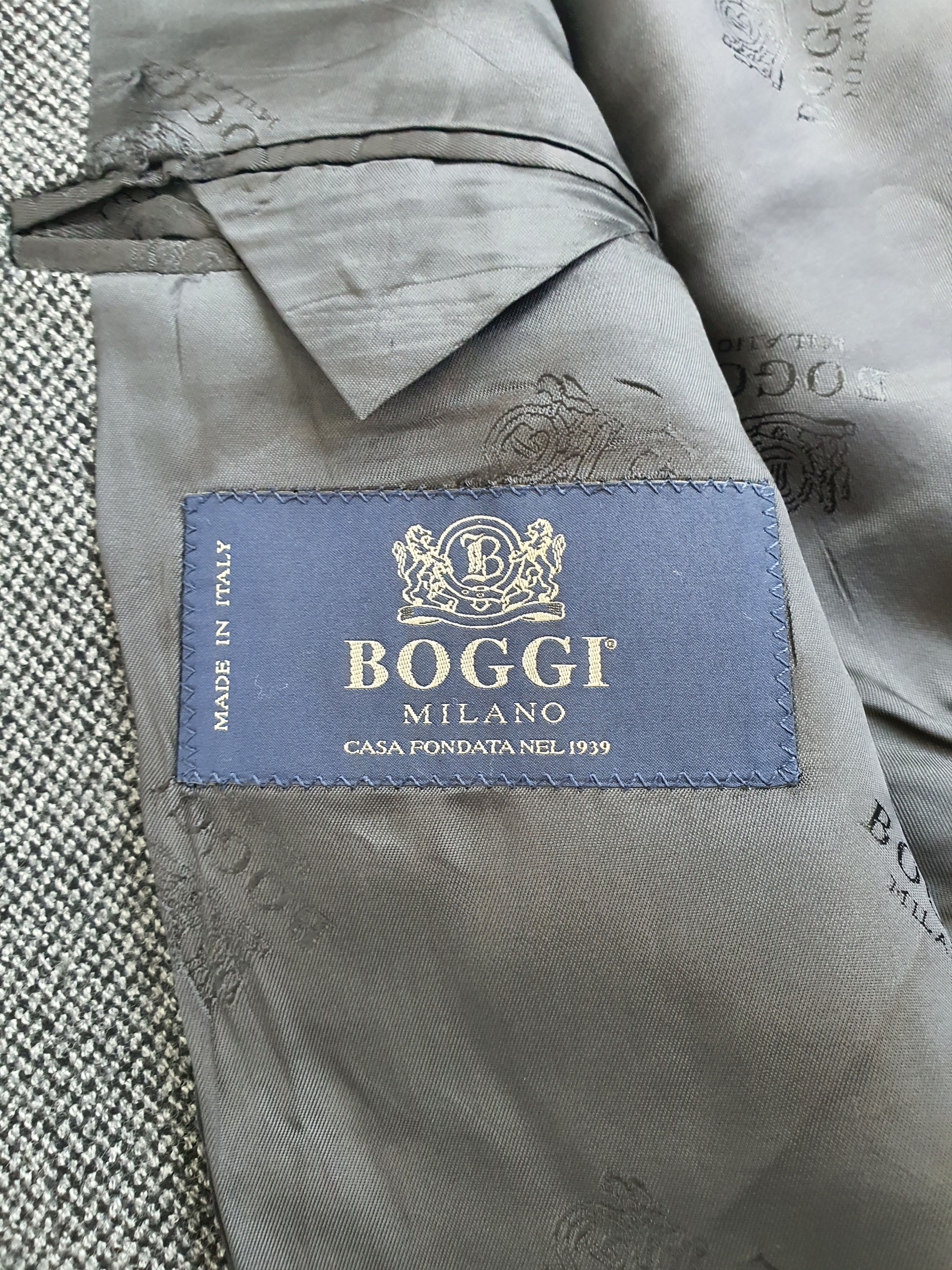 Boggi Micro Herringbone Gray Jacket - Campore Fabric - Sz EU 52-54 Size 42R - 5 Thumbnail