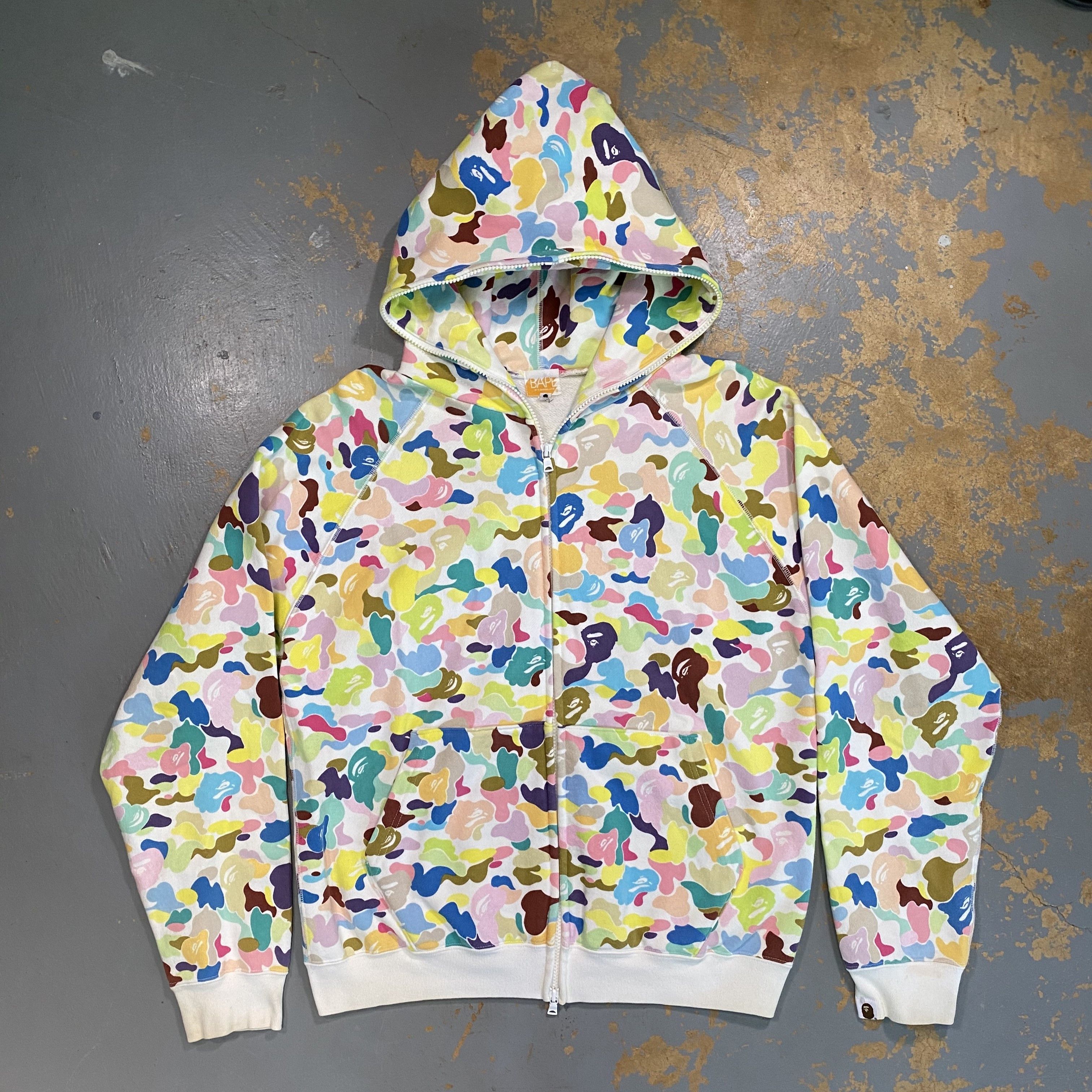 Bape Bape Multicolor Camo Full Zip Hoodie Grailed