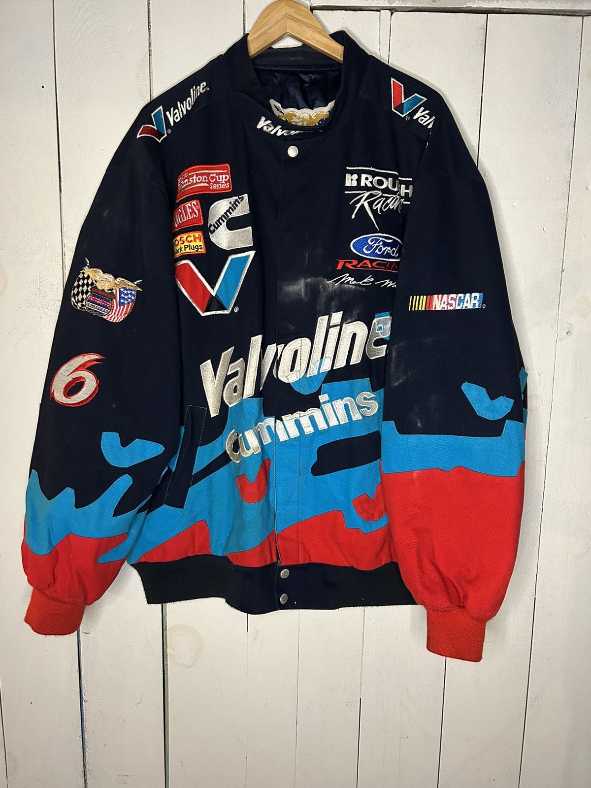 image of 90's Jeff Hamilton Valvoline Nascar Jacket, Men's (Size 2XL)