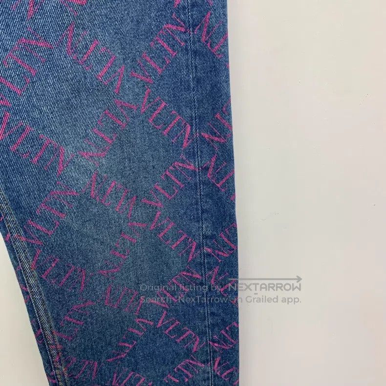 Valentino Valentino Blue logo monogram print cotton casual jeans Size US 27 - 4 Thumbnail