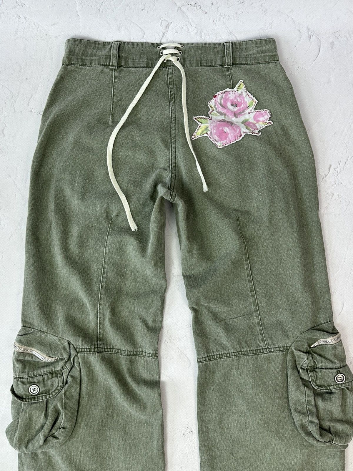 If Six Was Nine Vintage Cargo Khaki Flared Pants Size 28" / US 6 / IT 42 - 12 Thumbnail