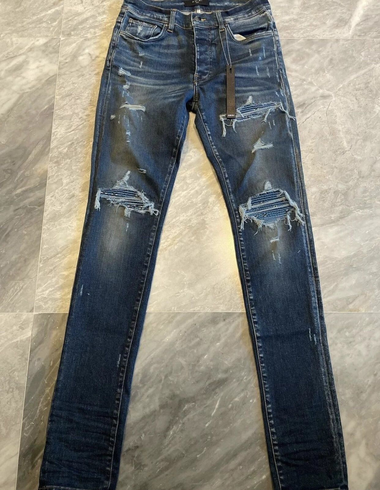 amiri limited edition blue patch denim jeans