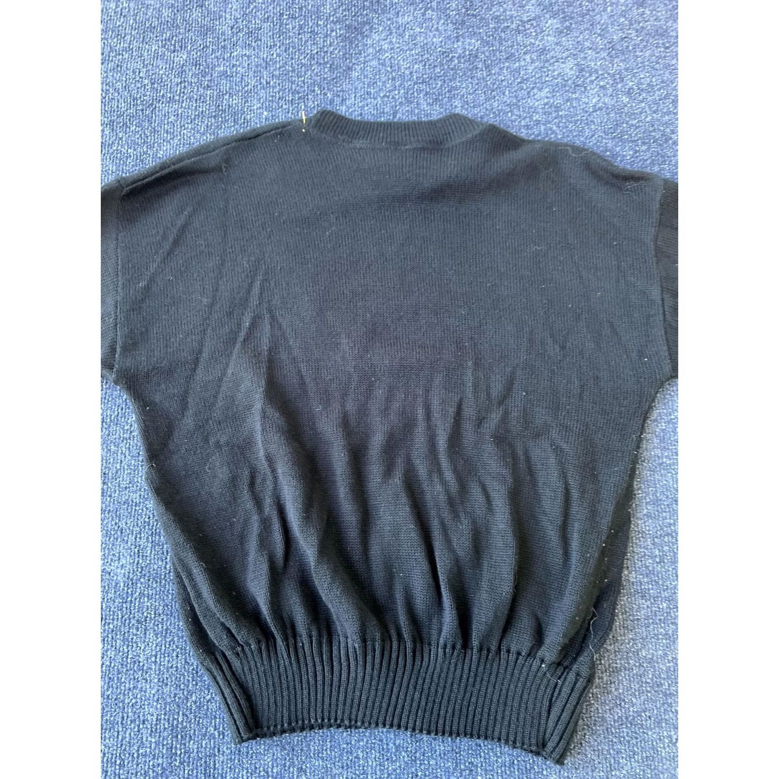 Vintage VINTAGE Kenneth Too Sweater Womens Medium Black Beaded Geometric Pullover 80s Southwestern Mens Girls BoyS Size M / US 6-8 / IT 42-44 - 7 Thumbnail