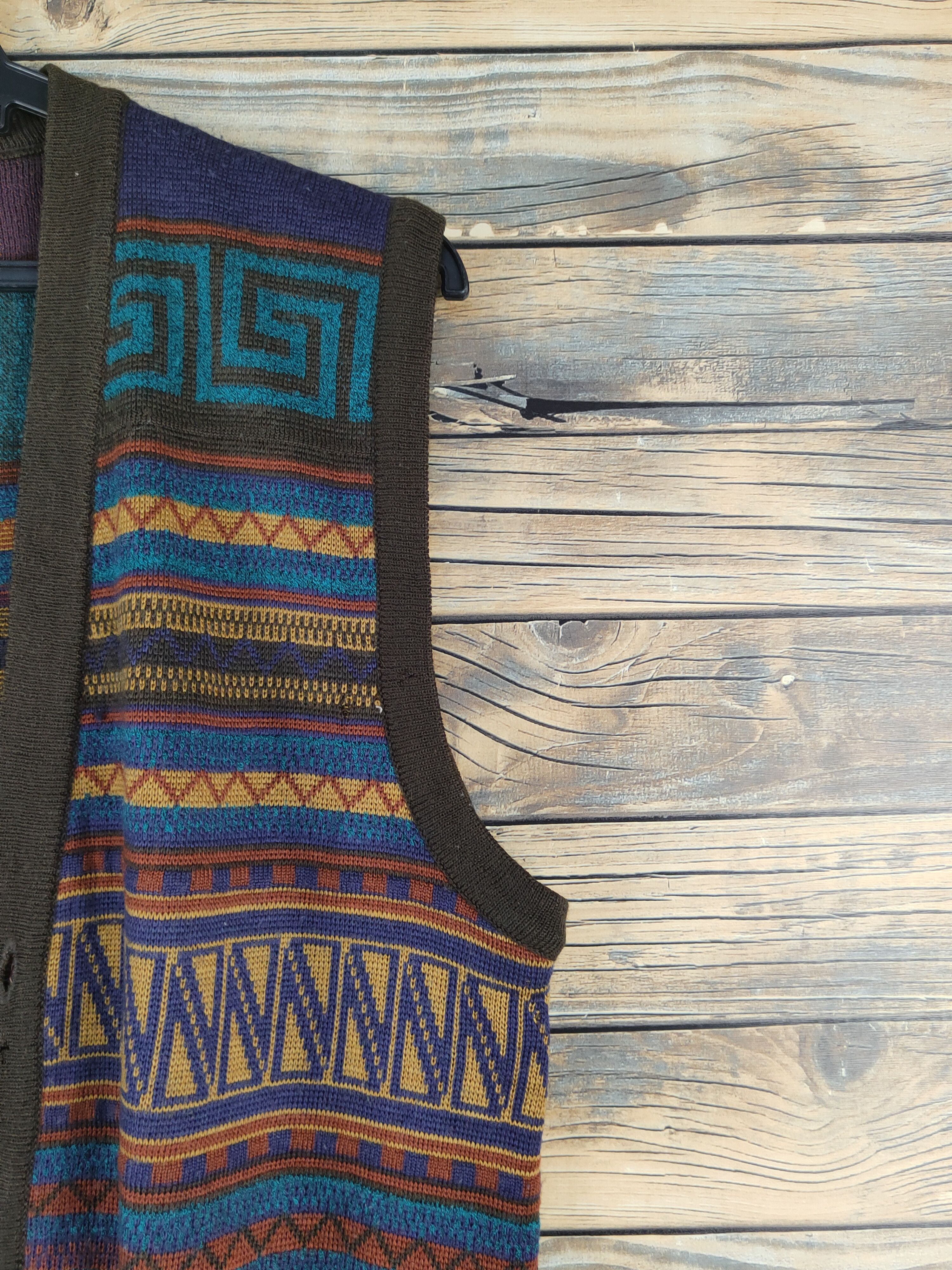 Homespun Knitwear Cotedazur Dark Brown Vest knitwear #W1230 Size US M / EU 48-50 / 2 - 7 Thumbnail