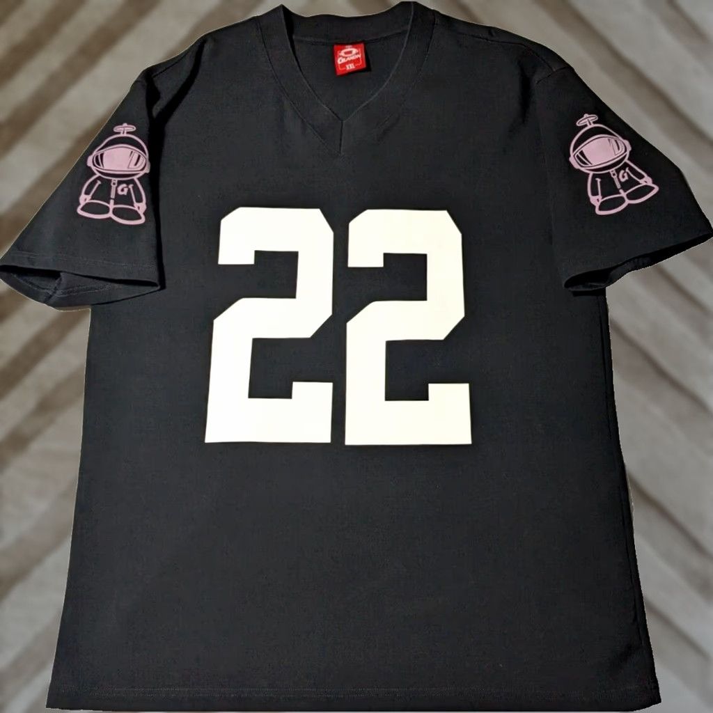 Vintage GLAXON #22 Men 2XL Black Cotton Double-Sided V-Neck Jersey Shirt Mens Size US XXL / EU 58 / 5 - 1 Thumbnail