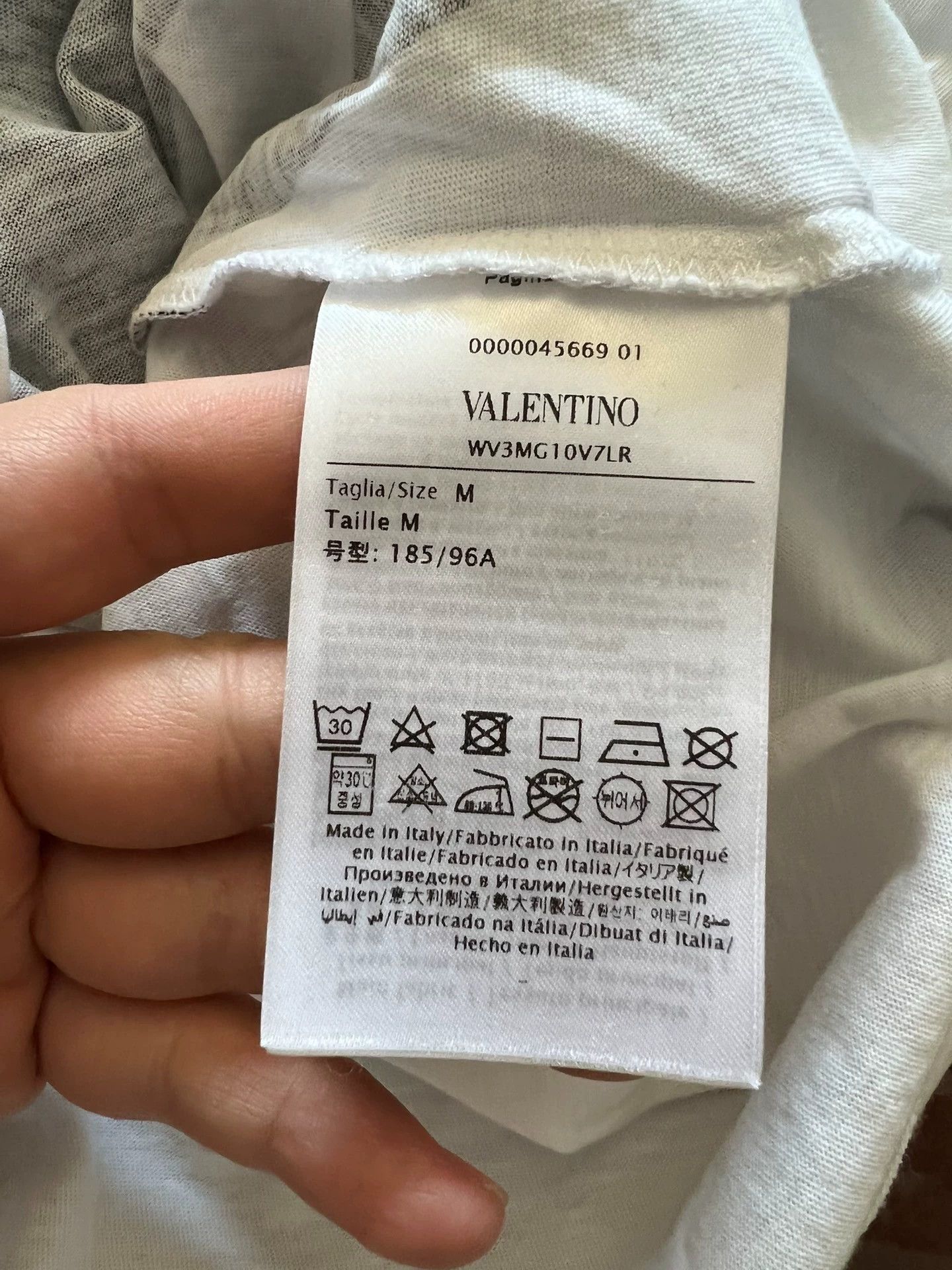 Valentino Valentino White Oversized Side Logo T-Shirt M Size US M / EU 48-50 / 2 - 5 Thumbnail