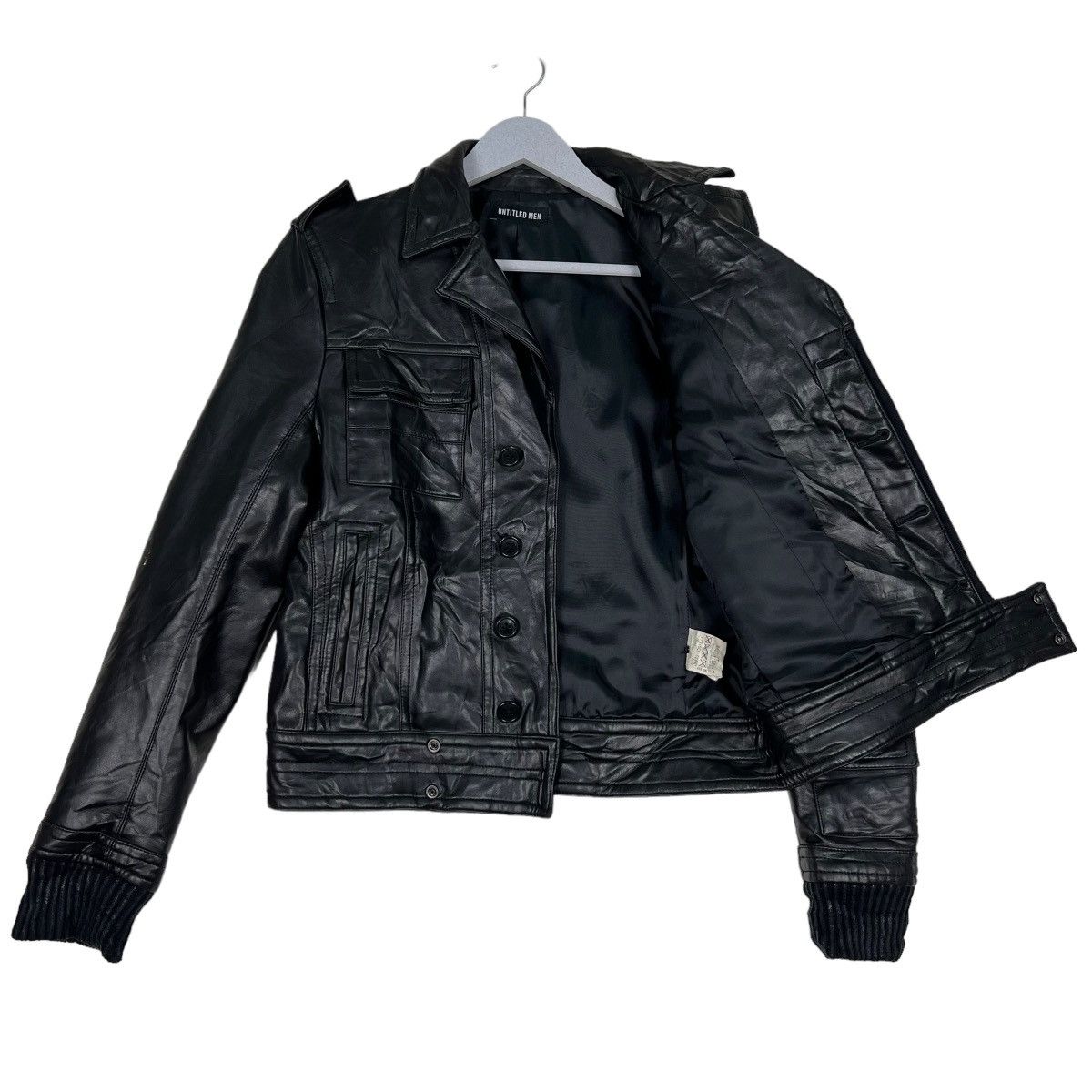 Le Grande Bleu (L.G.B.) 🔥 UNTITLED MEN CARGO LEATHER JACKET Size US M / EU 48-50 / 2 - 9 Thumbnail