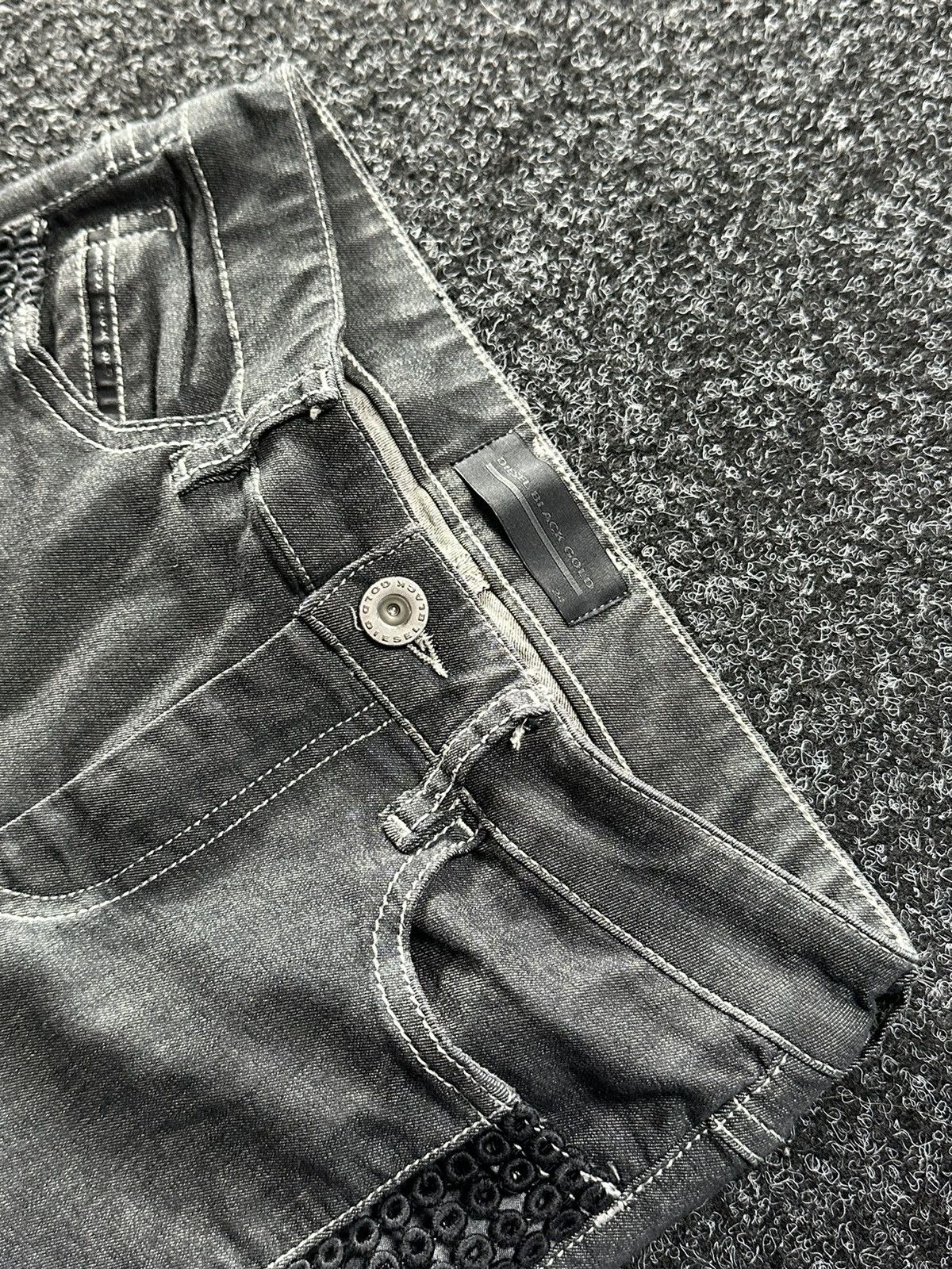 Diesel Black Gold × Vintage 🚨DIESEL BLACK GOLD AVANT GARDE SKINNY PANTS Y2K RARE Size 23" - 4 Thumbnail
