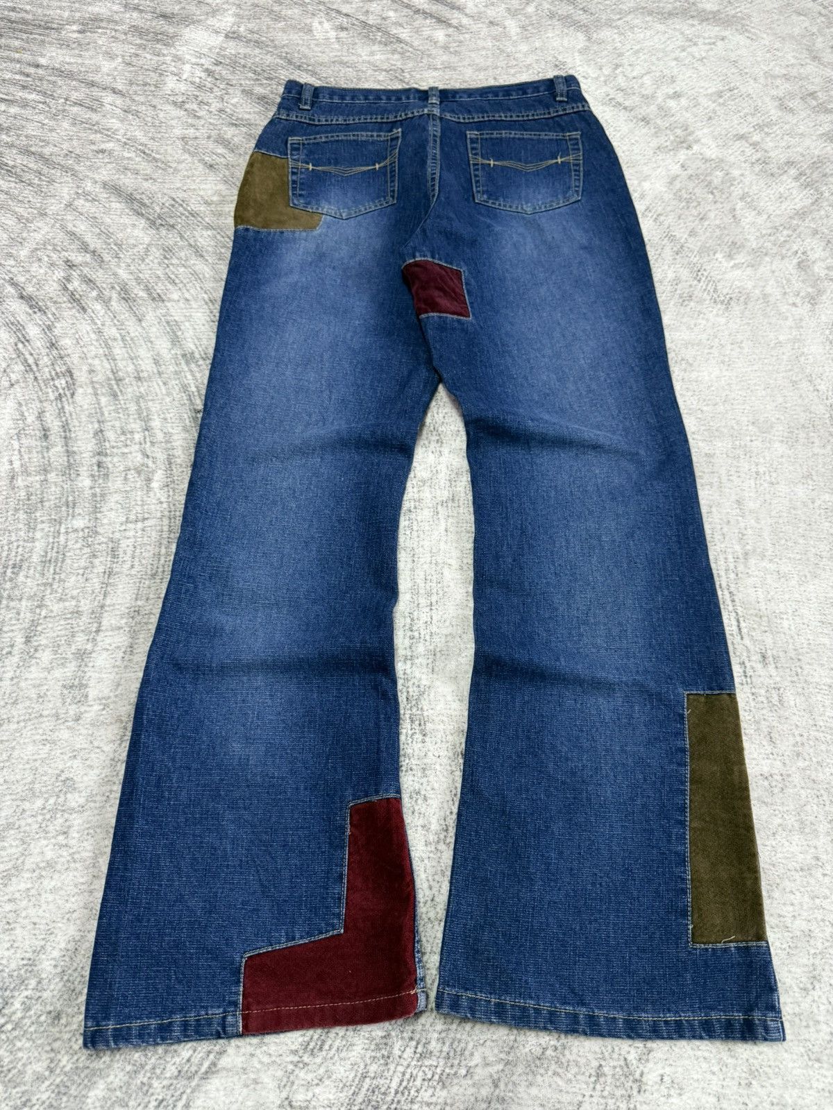 Japanese Brand × Tornado Mart Tornado Mart Style Patch Work Flared Jeans Route 66 Size US 28 / EU 44 - 2 Thumbnail