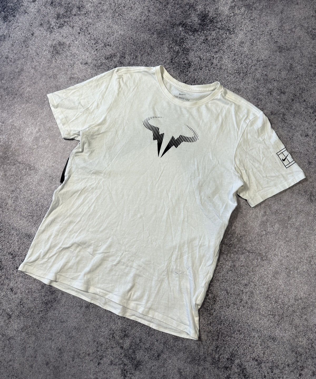 Pre-owned Nike Rafa Nadal T-shirt Logo Tennis Streetwear Sport M In White