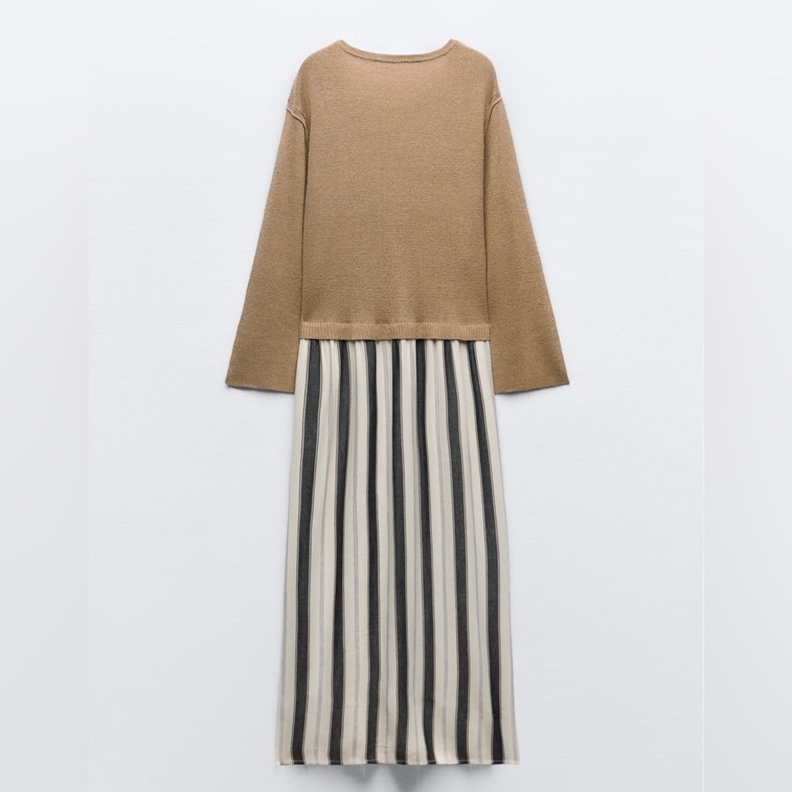 faithfull the brand esenia drop waist knit dress Esenia Knit Dress Sky Blue Pale Yellow Stripe