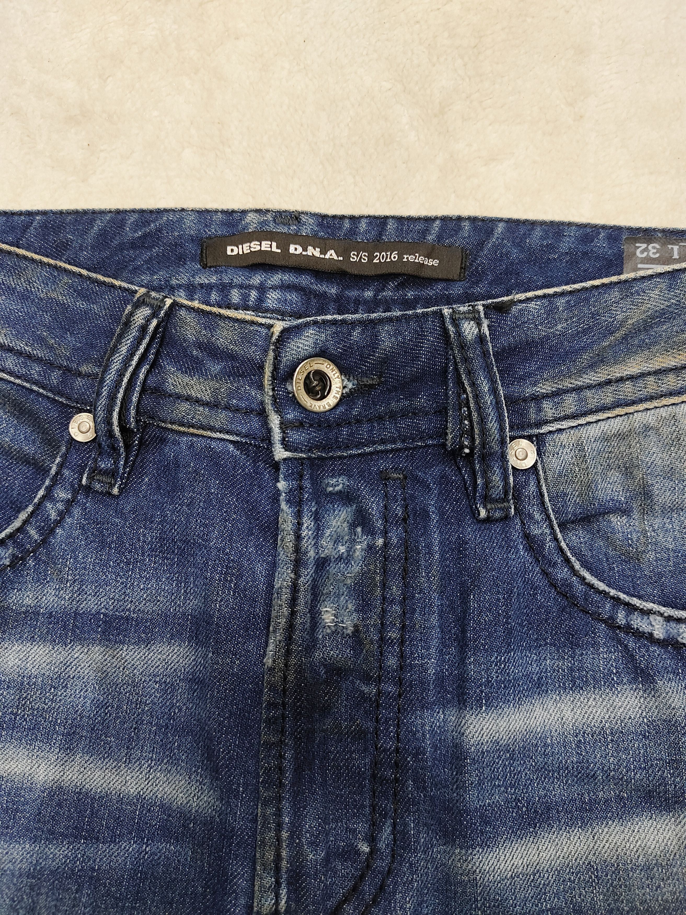 Diesel 💥SS16 Diesel Buster DNA Distressed Pacthwork Mud Wash Jeans Size US 30 / EU 46 - 2 Thumbnail