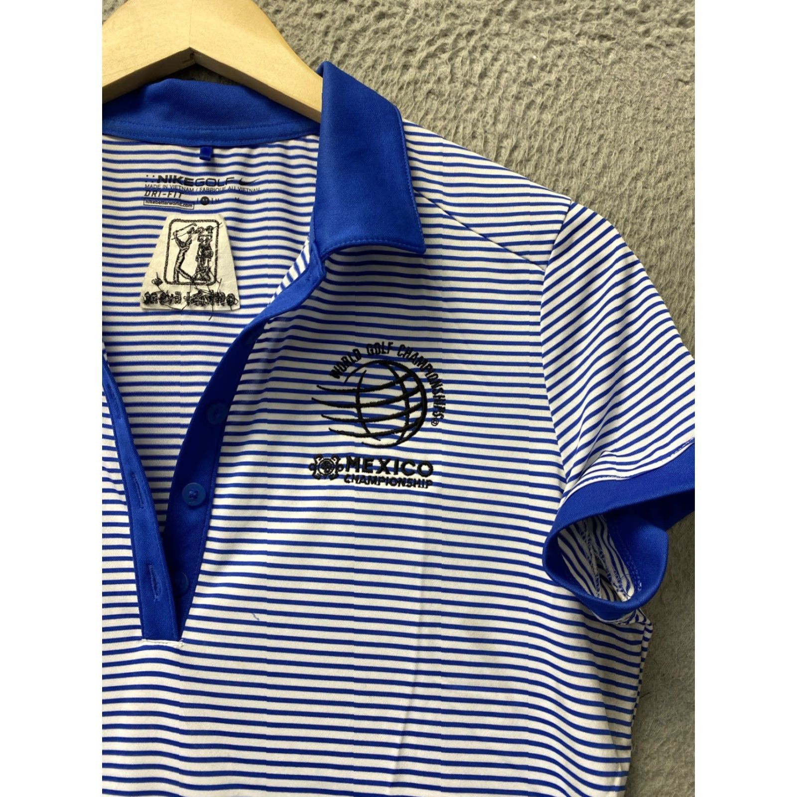 Nike NIKE Women’s Dri-FIT Golf Polo Shirt Pull On Size M Blue Stripes 137-25 Size M / US 6-8 / IT 42-44 - 2 Thumbnail