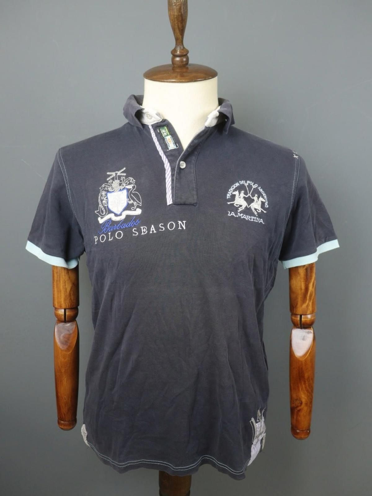 La Martina LA MARTINA Black Collar Embroidered Polo Shirt Size XL Size US XL / EU 56 / 4 - 1 Thumbnail