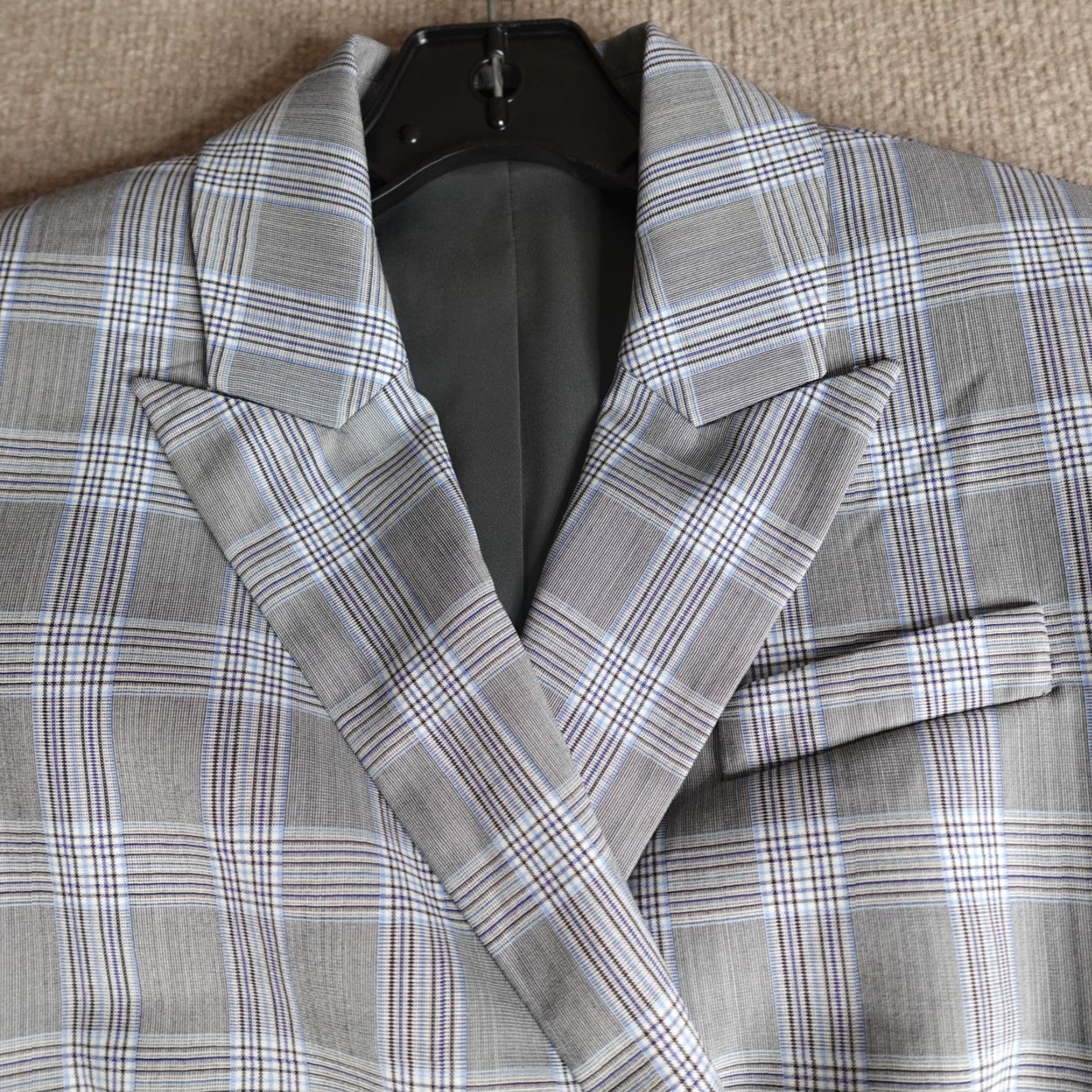 Theory Theory Blazer Women Gray Plaid Wool Long Sleeve Zip Button Casual Business 2 Regular Dry Clean No N/A Size XS / US 0-2 / IT 36-38 - 3 Thumbnail