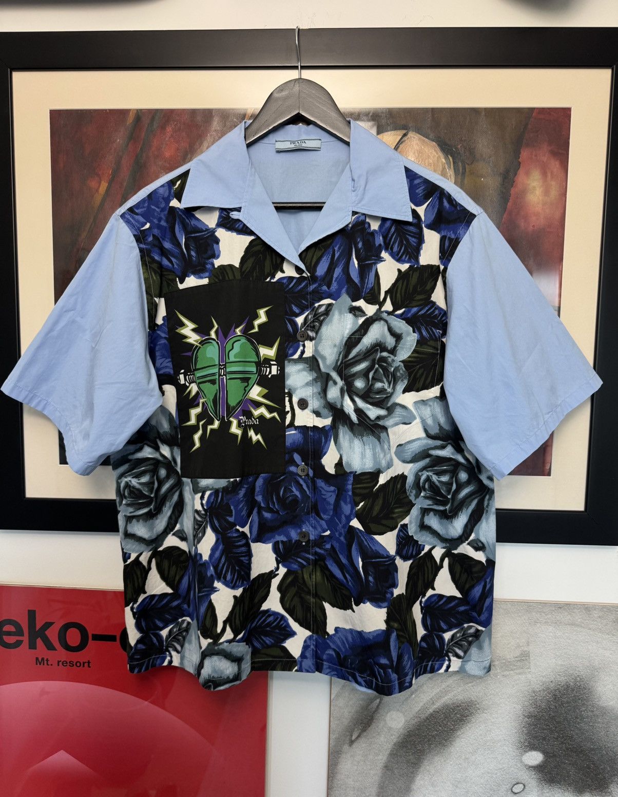 Prada × Universal Studios Prada Frankenstein Rose Bowling Shirt