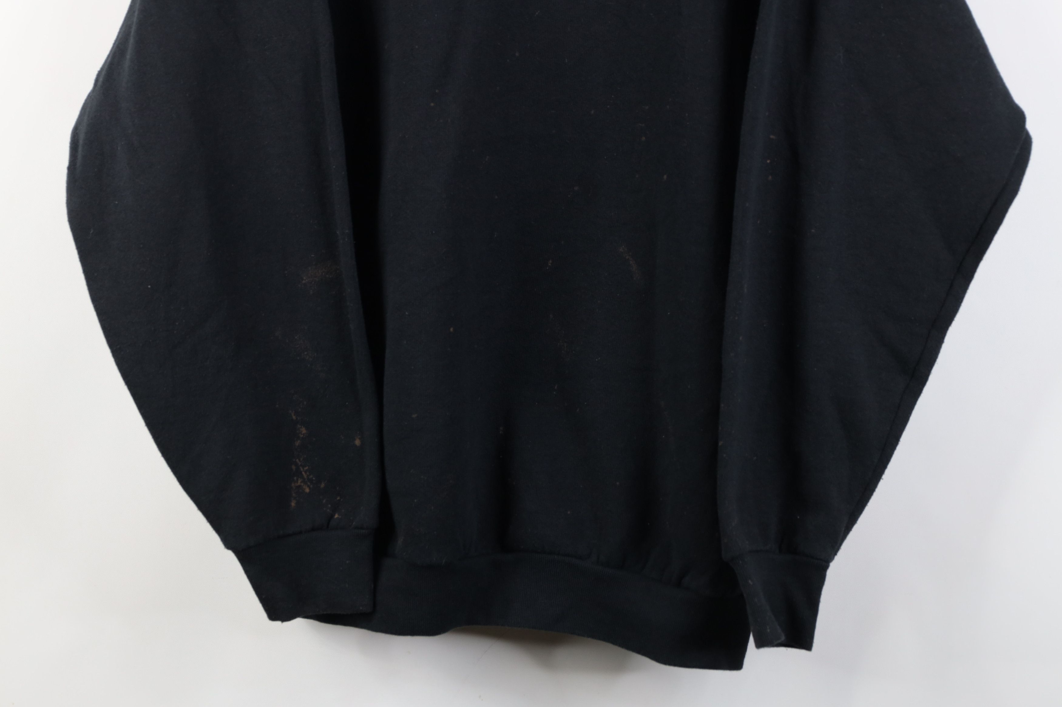 Vintage Vintage 90s Streetwear Blank Crewneck Sweatshirt Black Size US XL / EU 56 / 4 - 3 Thumbnail