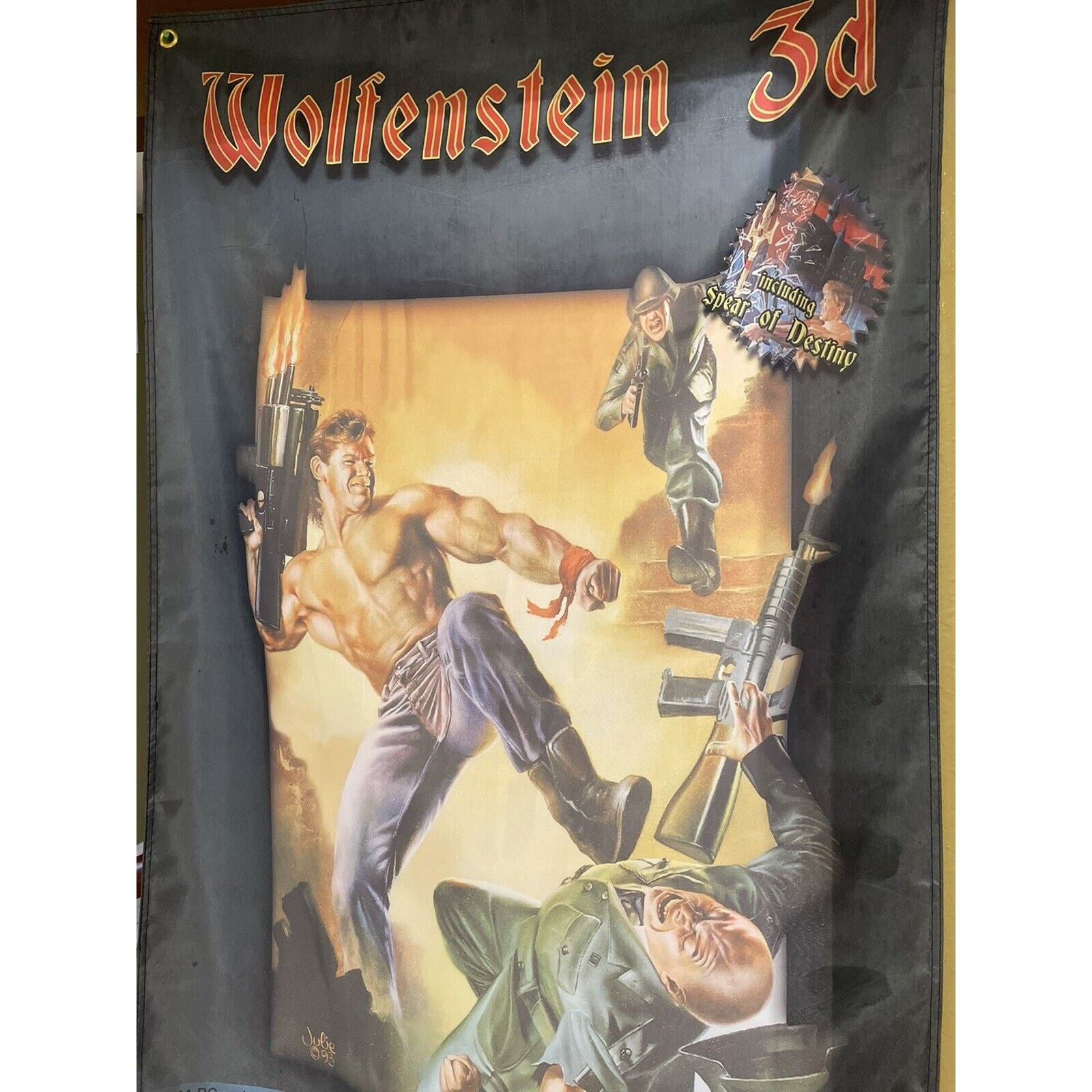 Other Wolfenstein 3D 5ft Flag PC 1990 id Software Banner Poster Size ONE SIZE - 3 Thumbnail