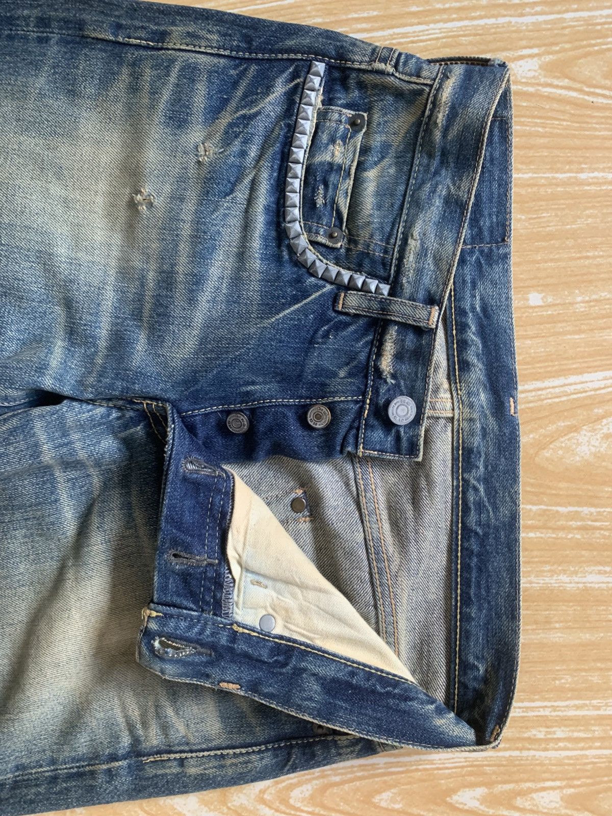 Hysteric Glamour Hysteric Glamour Selvedge Spike Punks Style Denim Pants Size US 29 - 21 Thumbnail