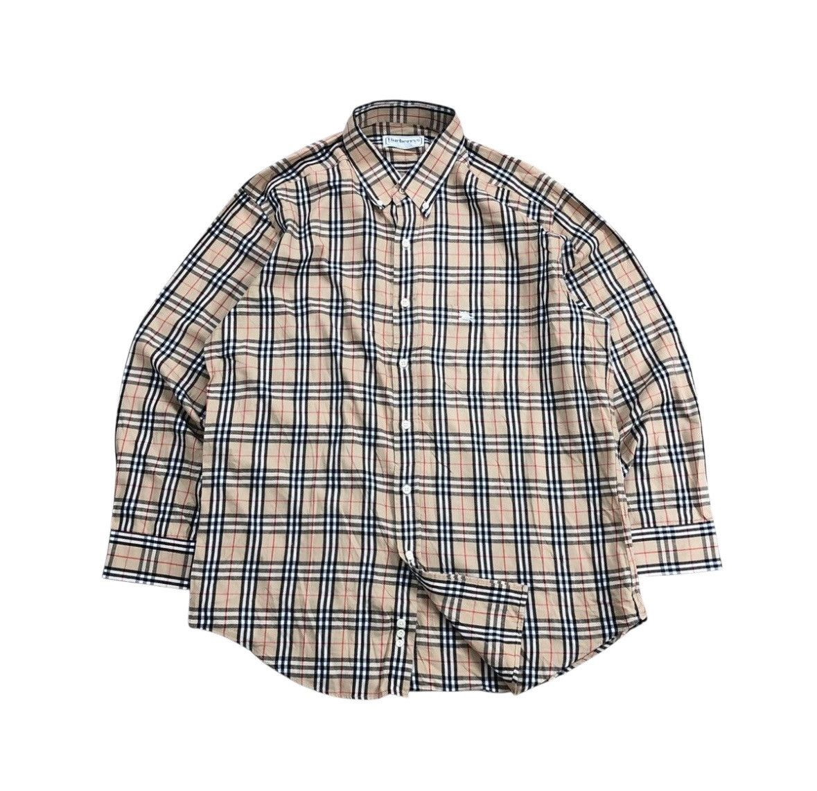 Burberry 2000s Vintage Burberry Nova Check Shirt Button Down Size US XL / EU 56 / 4 - 1 Thumbnail