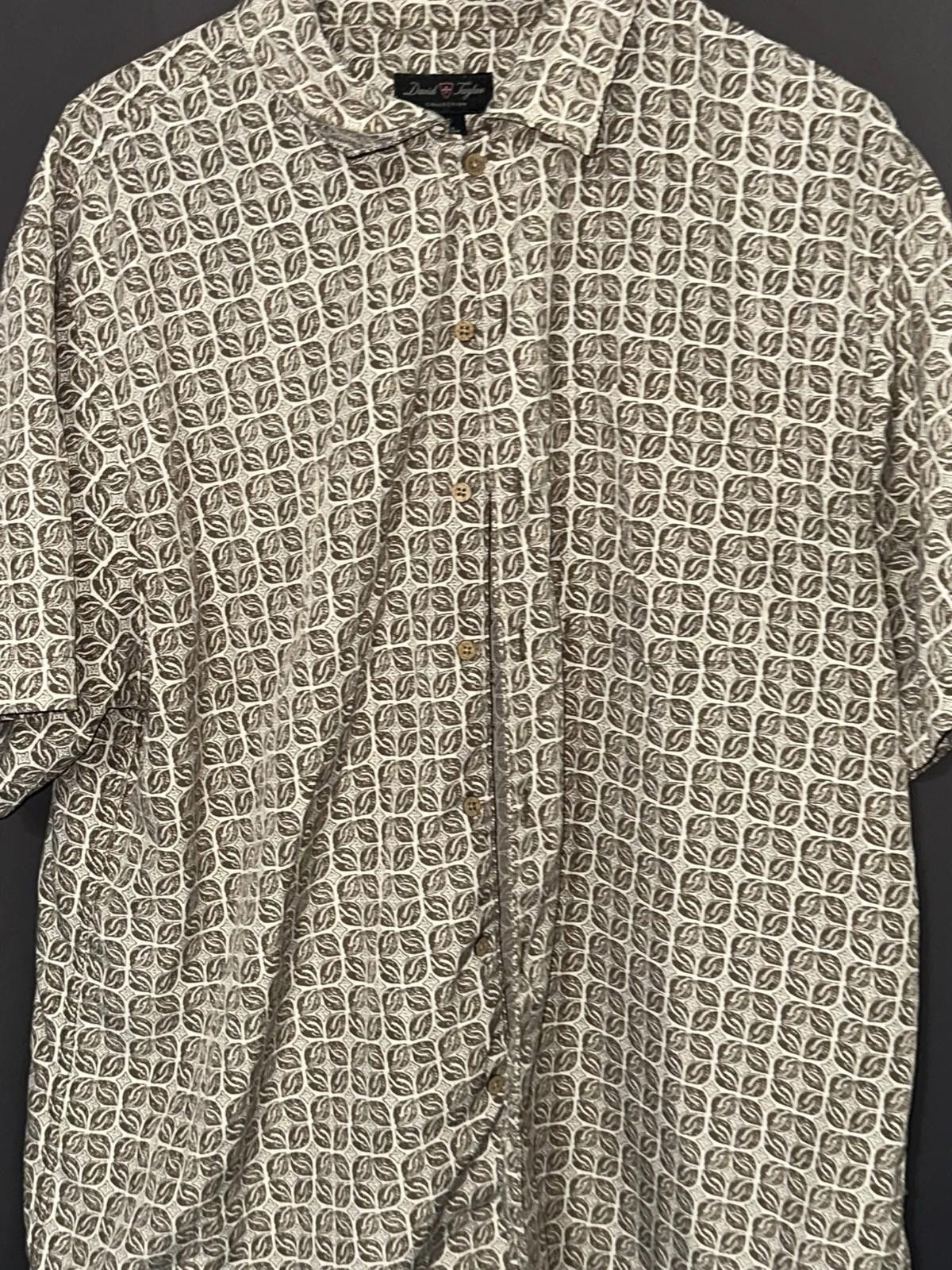 David Taylor David Taylor Leaf Print Shirt – Retro Resortwear, L Size 42R - 2 Thumbnail