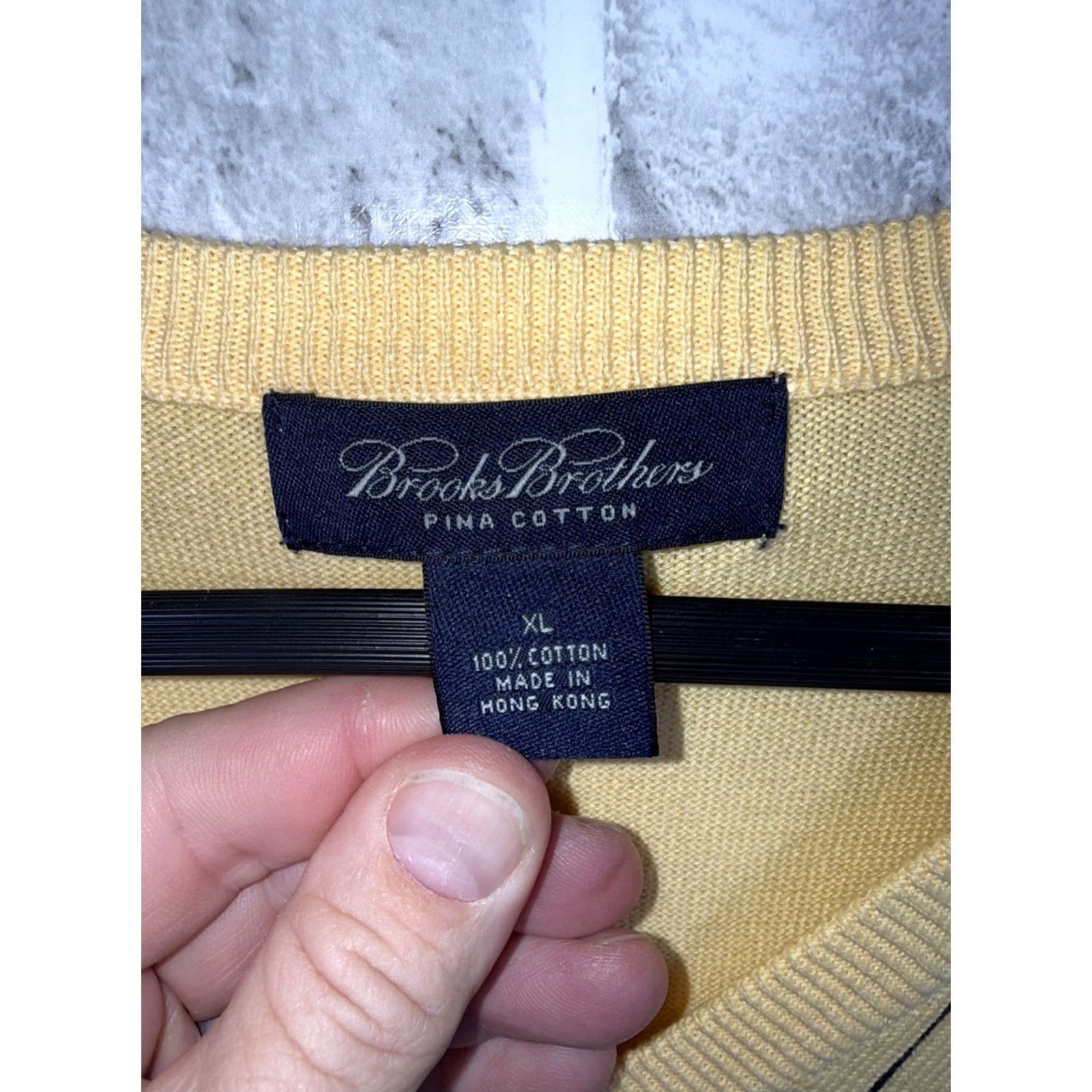 Brooks Brothers Brooks Brothers Sweater Vest Pima Cotton Yellow Plaid V-Neck XL Mens Size Regular Sleeveless Knit Shirt Size US XL / EU 56 / 4 - 2 Thumbnail