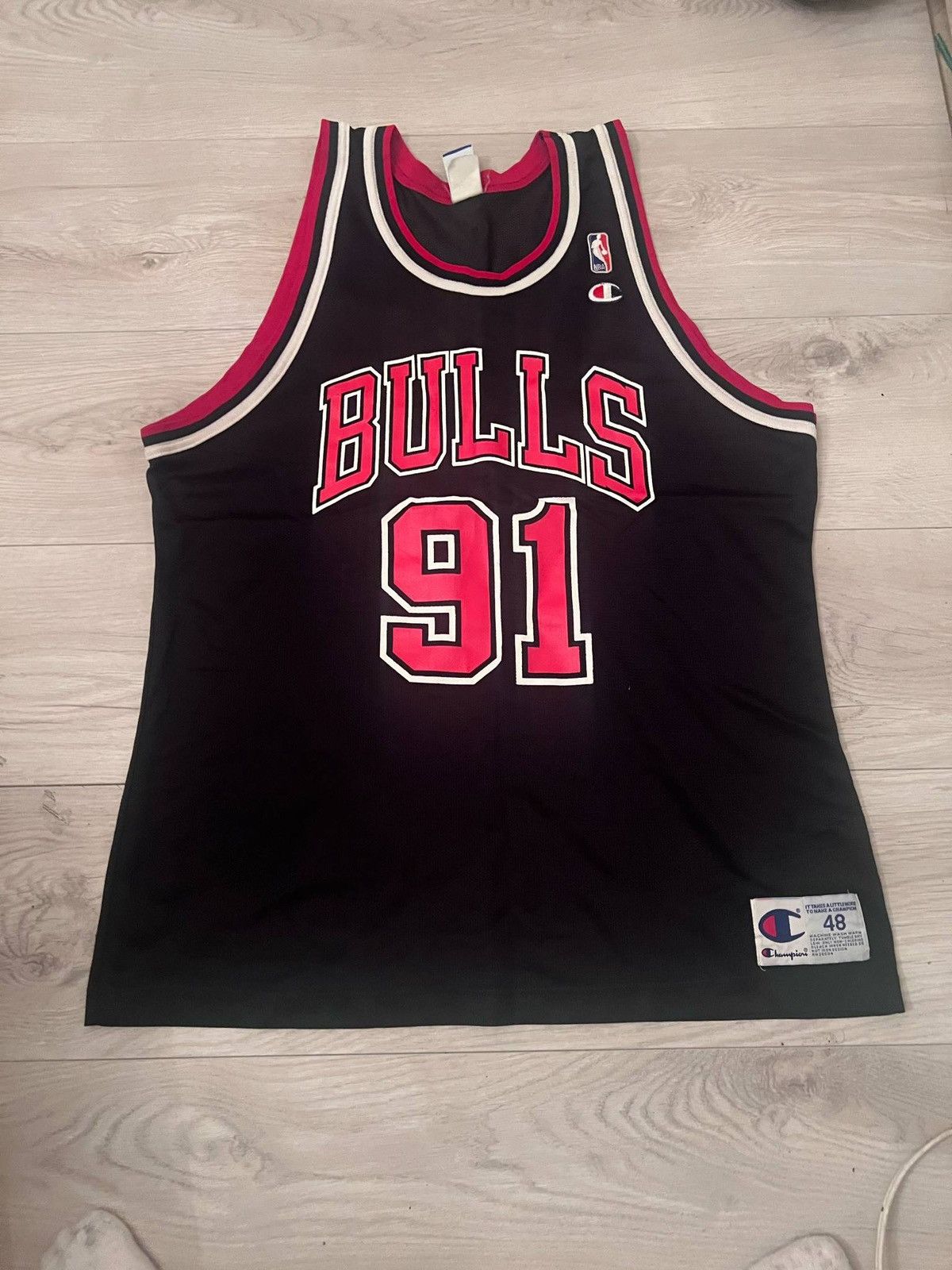 Champion × NBA × Vintage Vintage 90s DENNIS RODMAN Chicago Bulls Champion Jersey 48XL Size US XL / EU 56 / 4 - 2 Thumbnail